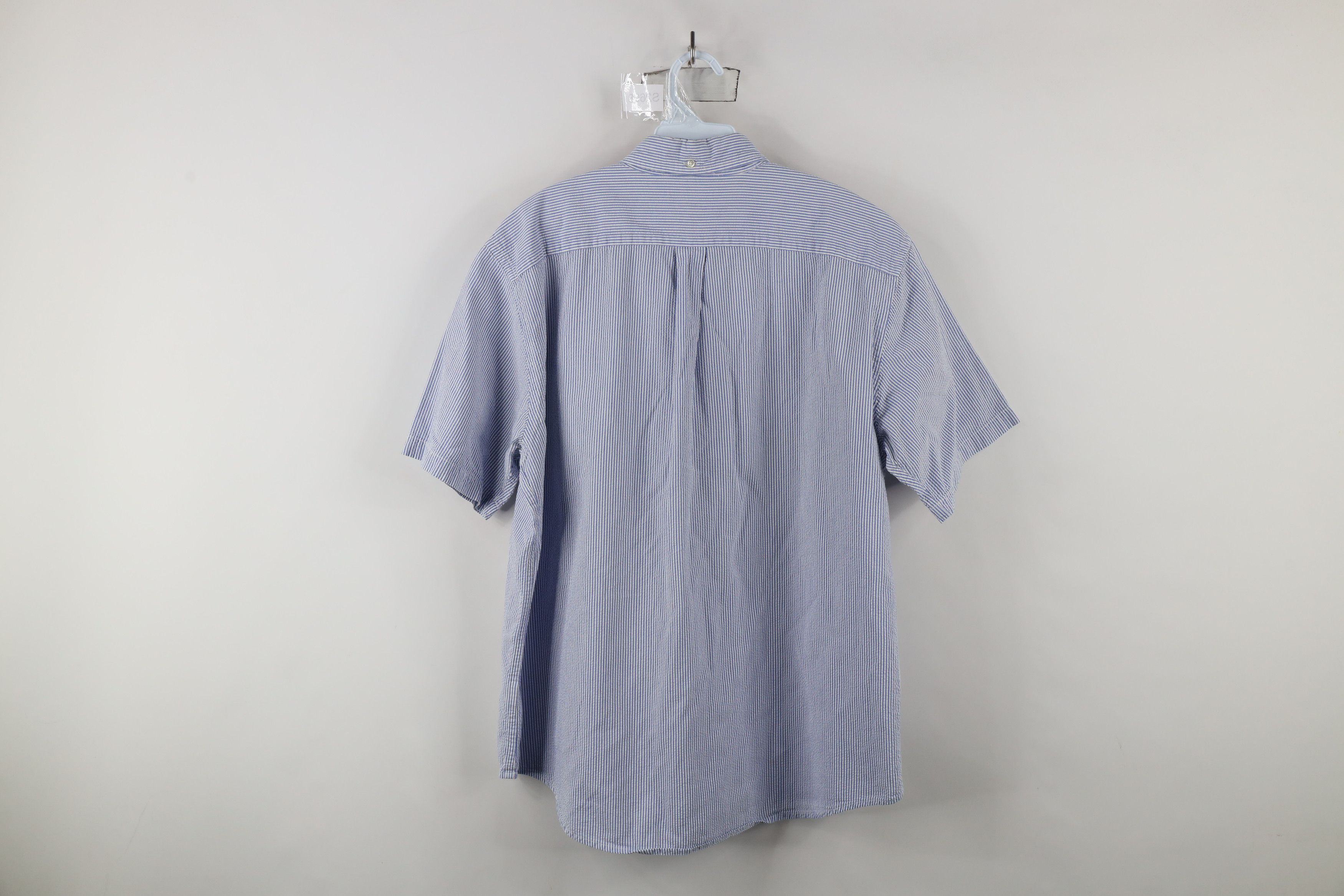 Lands' End × Vintage Vintage Lands End Seer Sucker Short Sleeve Button Down Shirt Size US L / EU 52-54 / 3 - 11 Thumbnail