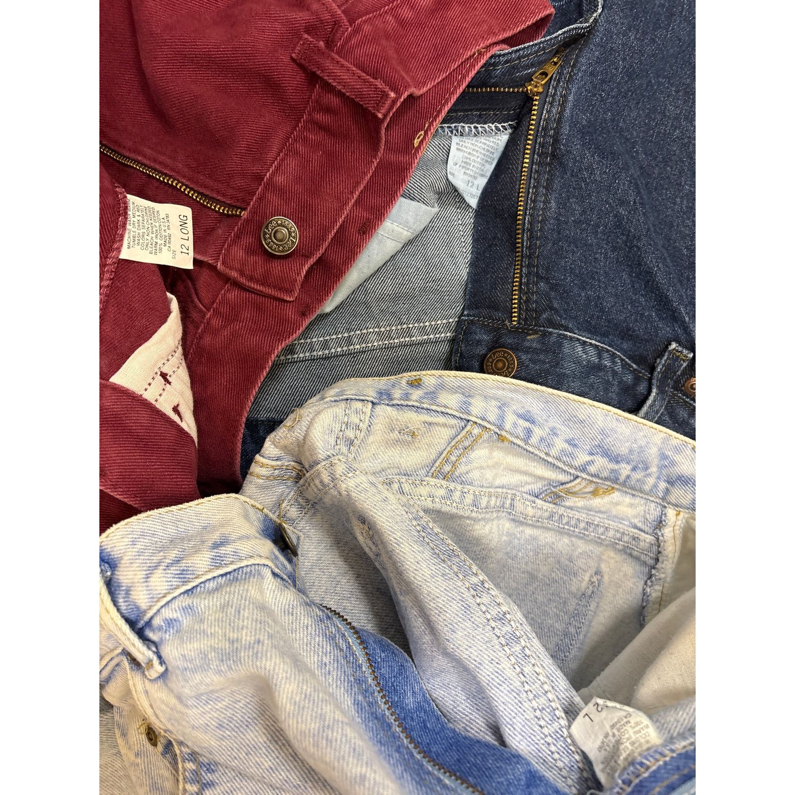 Lee Vintage 90s Lee mom Jean Bundle (3) Blue Burgundy 12 L Size 34" / US 12 / IT 48 - 4 Thumbnail