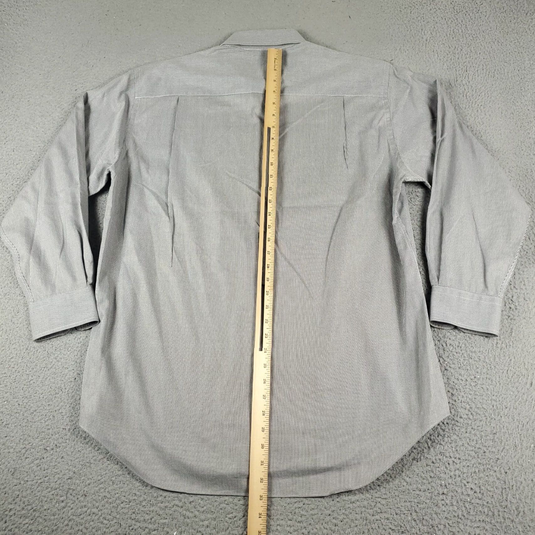 David Donahue David Donahue Gray Dress Shirt Men's Size 16.5 Long Sleeve Button Up Regular Fit Size 42R - 3 Thumbnail