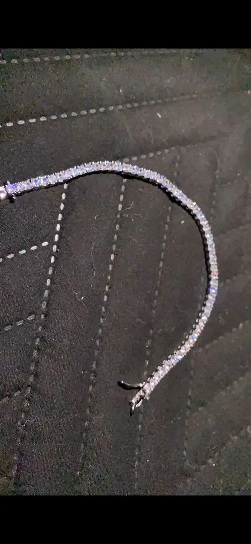 Other Silver Color 3MM AAA Cubic Zirconia Tennis Chain Bracelet Size ONE SIZE - 2 Thumbnail