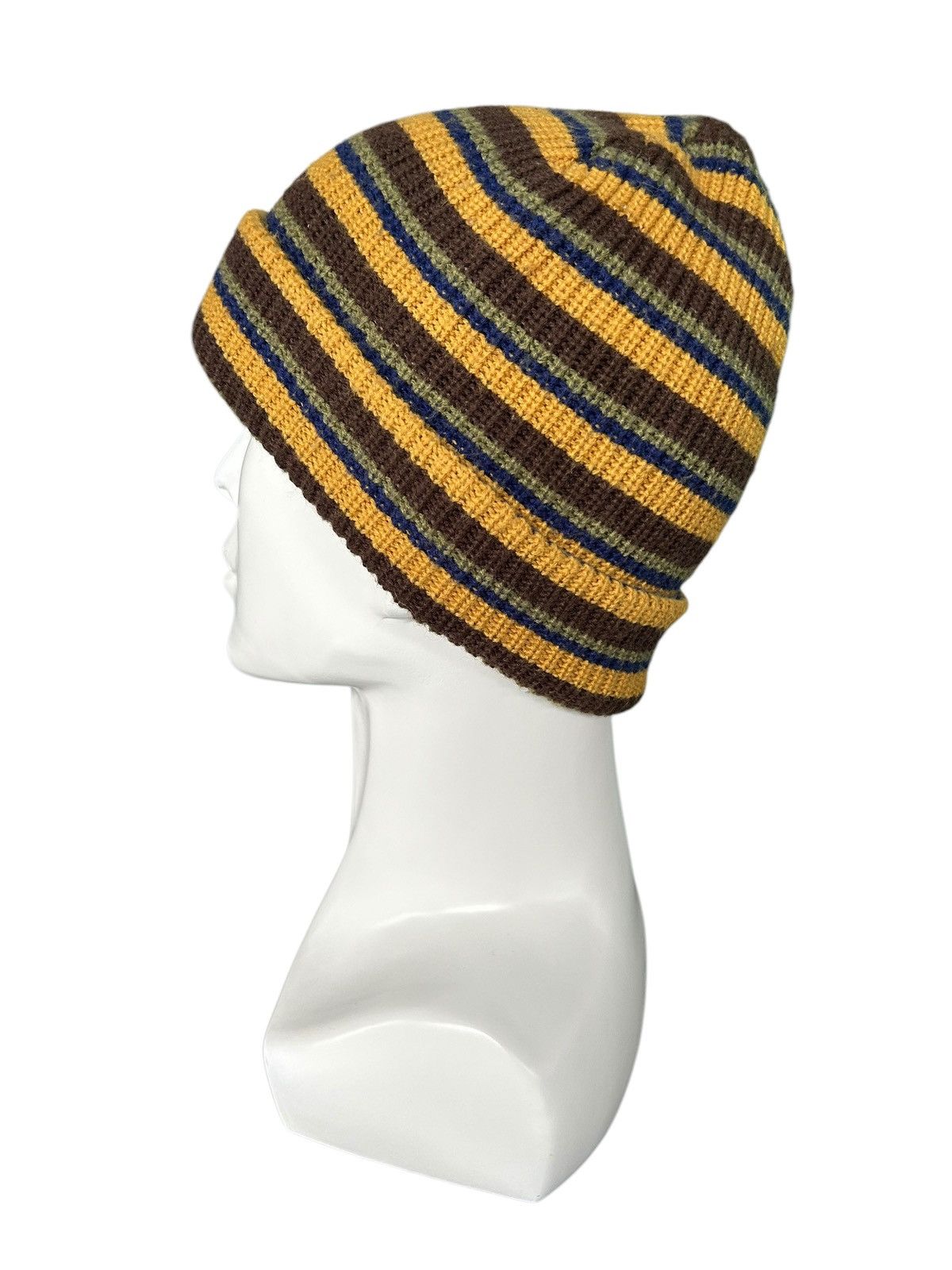Japanese Brand × Kapital × Vintage Crochet Knitt stripe Beanie Hats Rare ☠️☠️ Size ONE SIZE - 2 Thumbnail