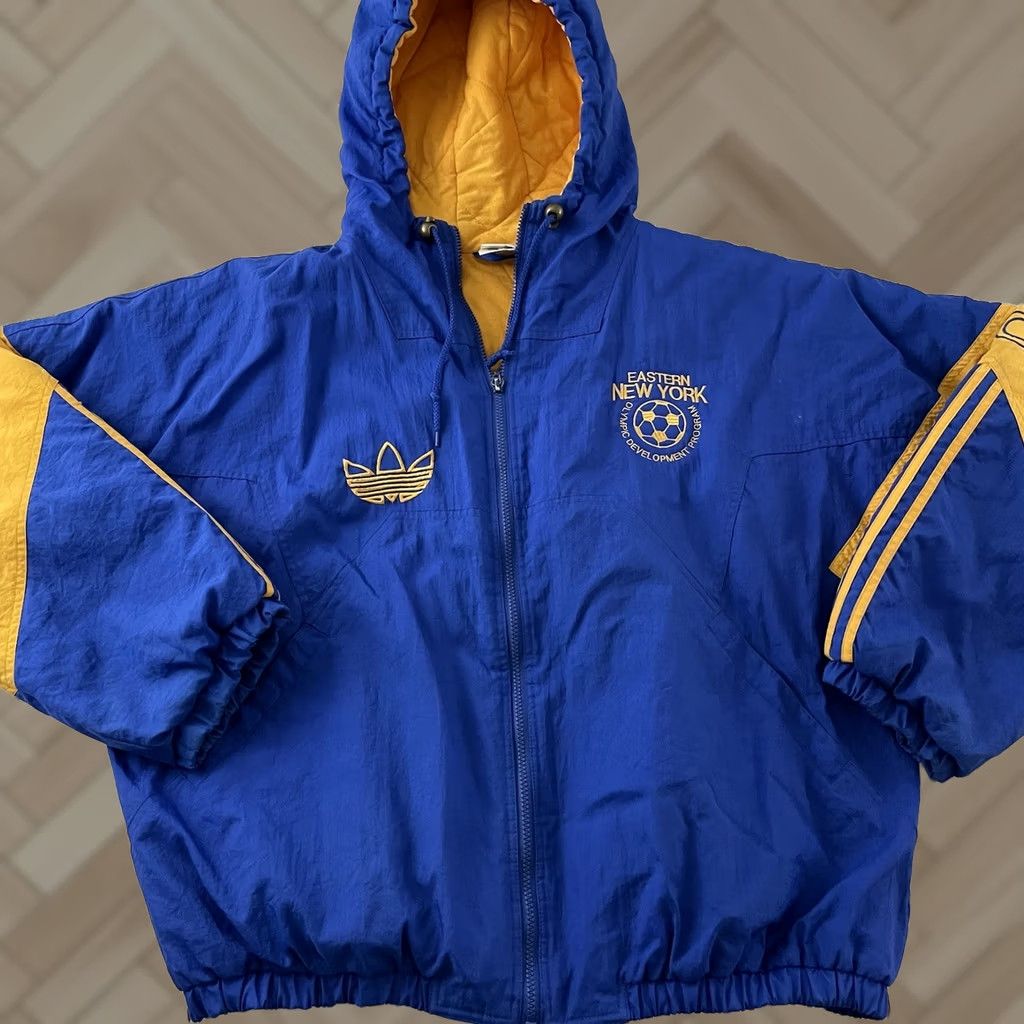 Adidas VINTAGE adidas Full Zip Jacket Men XL Blue Olympic Program Full Zip Puffer Jacket Mens XL Blue Olympic Program Adidas Jacket Size US XL / EU 56 / 4 - 1 Thumbnail