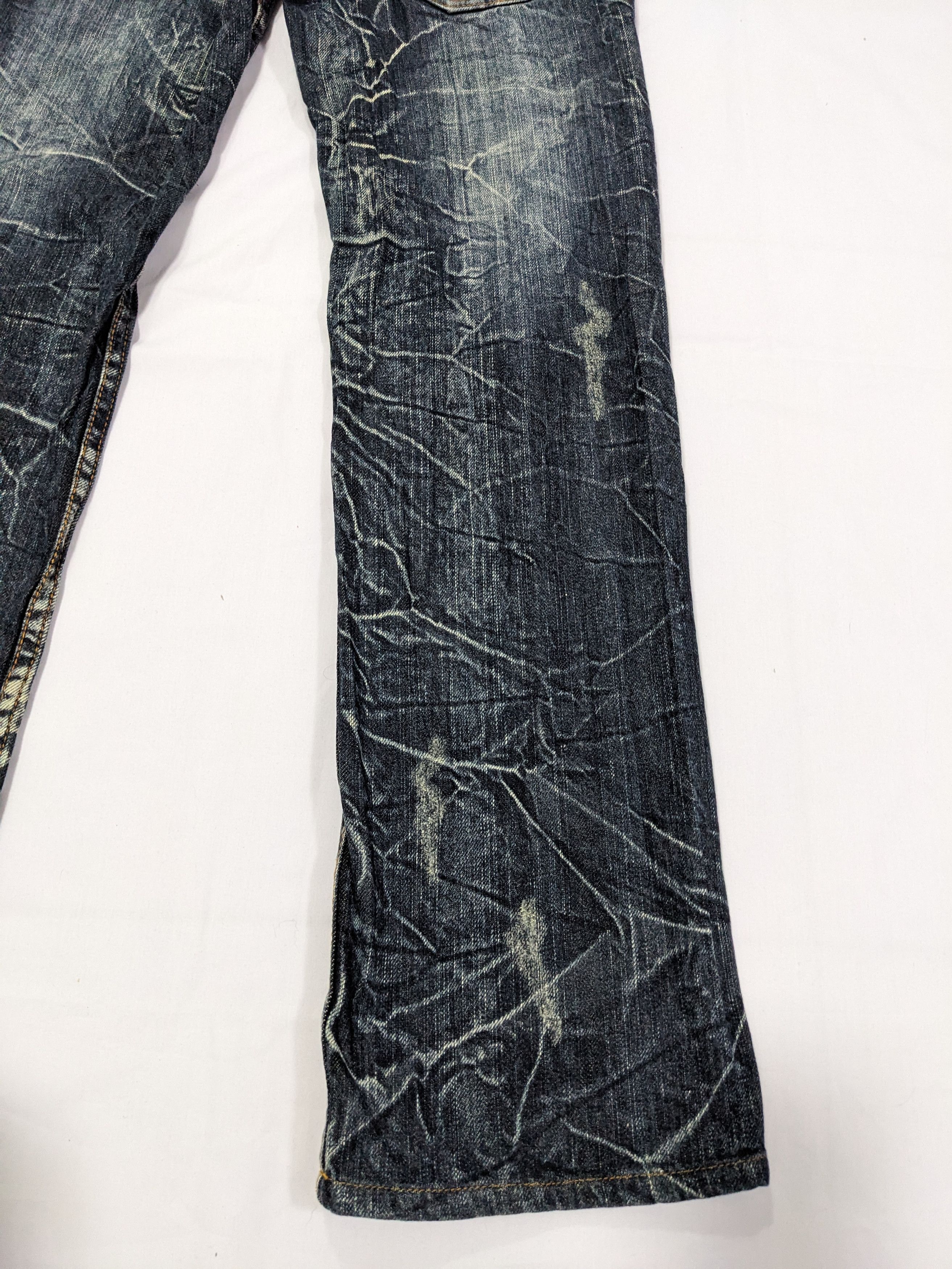 If Six Was Nine × Japanese Brand Unbrand Crazy Faded Pattern Washed Crease Denim Pants Size US 34 / EU 50 - 12 Thumbnail