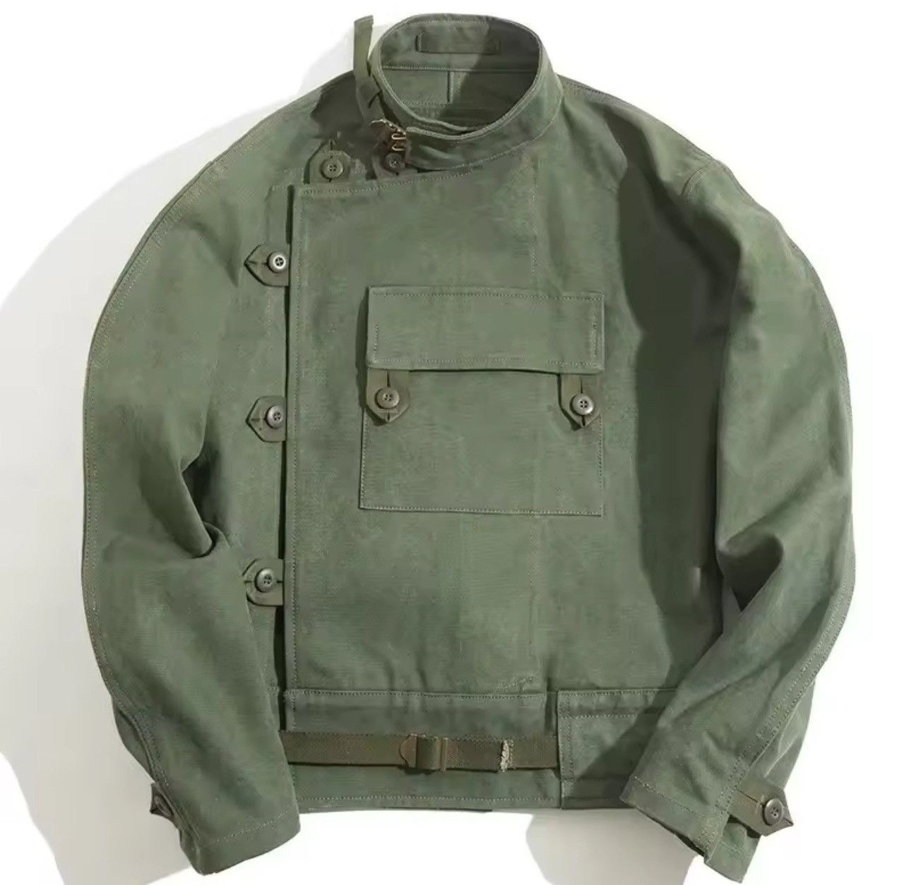 Jean Motorcycle Loose Streetwear Army Green Jacket Size US XXL / EU 58 / 5 - 1 Thumbnail