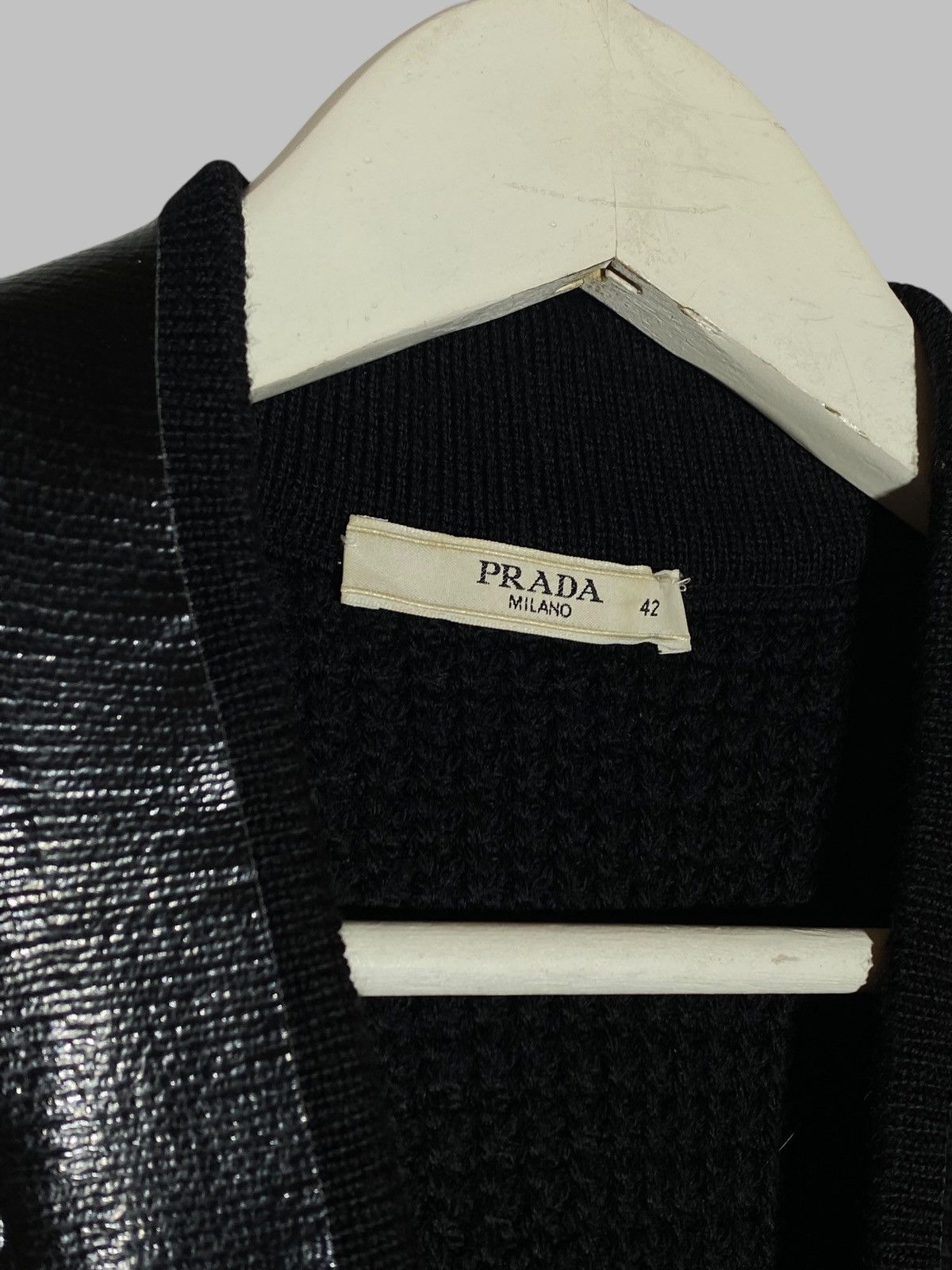 Prada Prada 2010 Wool Knit Cardigan With Polyurethane Details Size M / US 6-8 / IT 42-44 - 13 Thumbnail