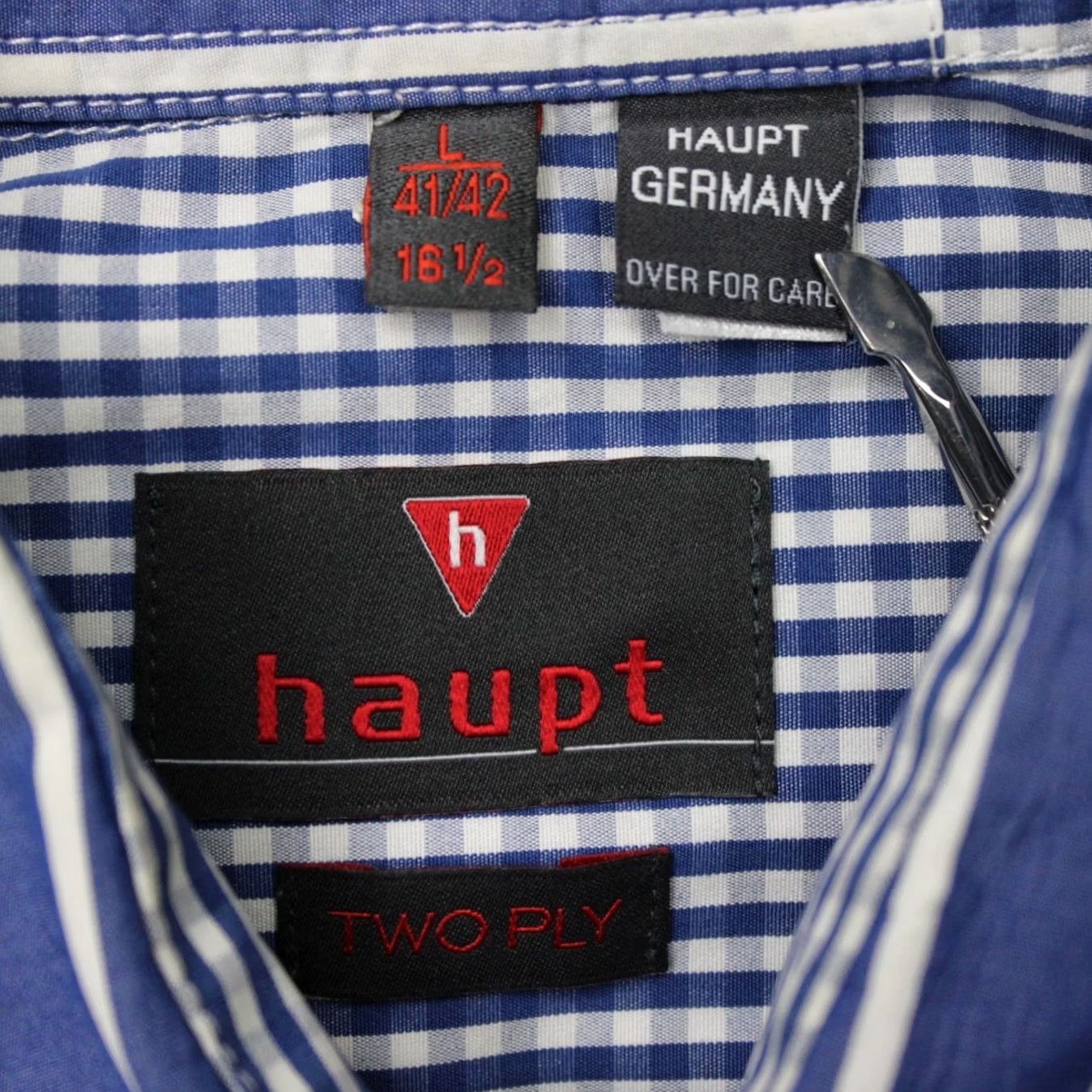Vintage Haupt Dress Shirt Mens Large 16 1/2 41/42 Blue/White Striped Long Sleeve Button Up Shirt Size US XL / EU 56 / 4 - 7 Thumbnail