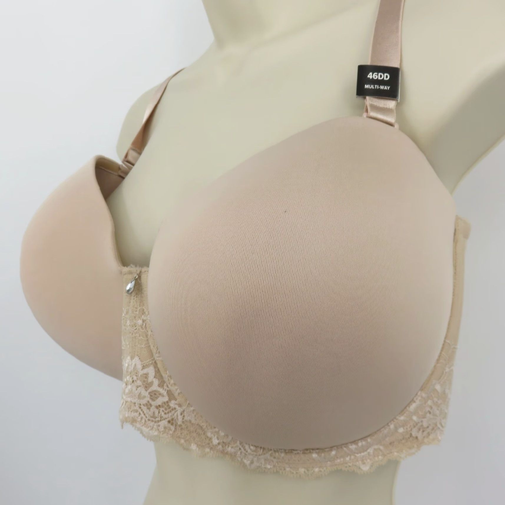 Torrid Torrid Bra Balconette 46DD Plus Size Beige Multiway Lined Underwire NEW Womens Size ONE SIZE - 5 Thumbnail