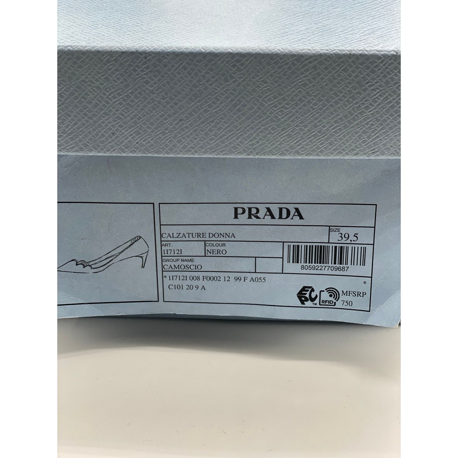 Prada Prada Black Suede Scallop Pointed Pumps sz. 39.5 eu Size US 9.5 / IT 39.5 - 7 Thumbnail