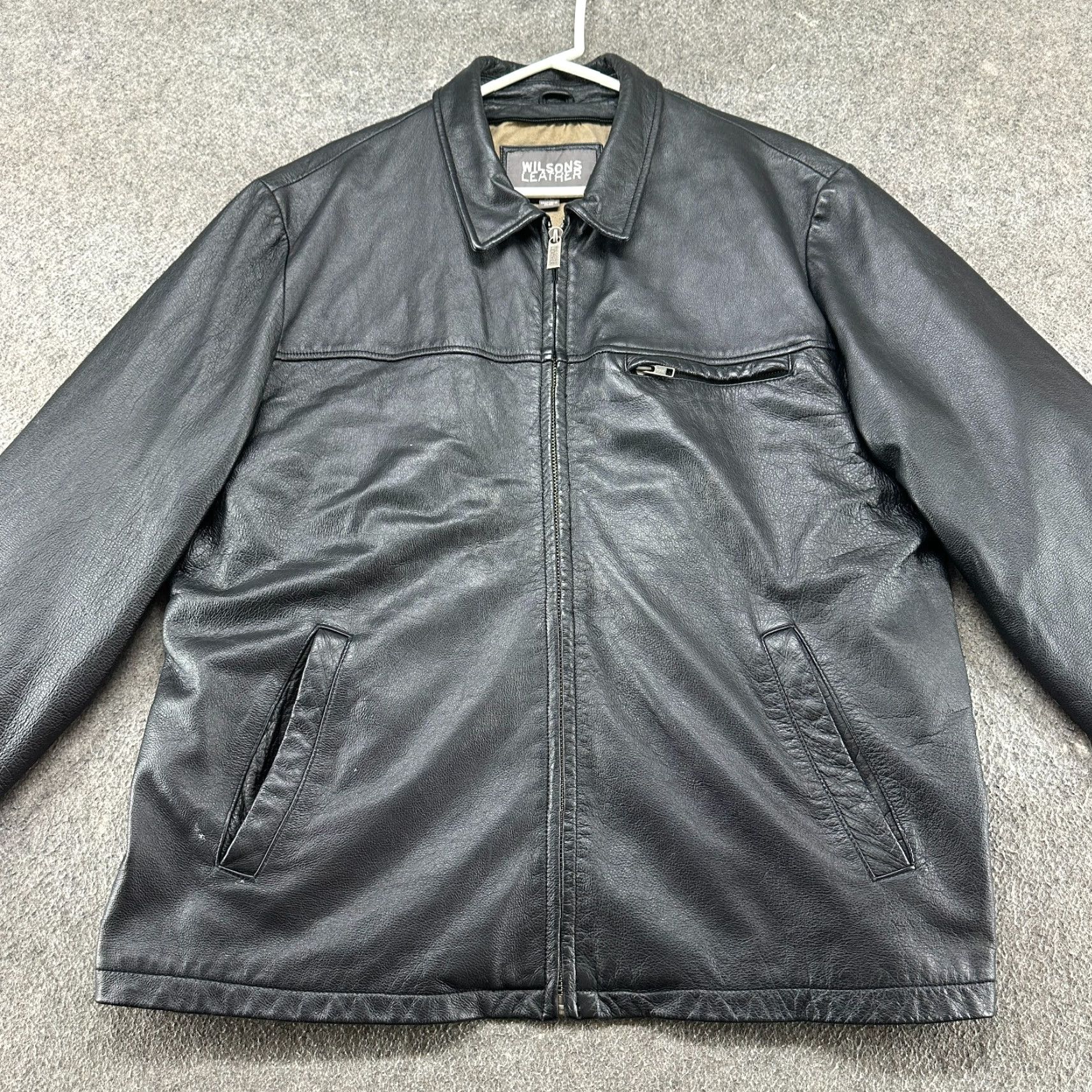 Vintage VINTAGE Wilsons Jacket Mens XL Black Workwear Detroit Style Genuine Leather Y2K Bomber Jacket Full Zip 90s City Classic Western Hip Hop USA Mens Size US XL / EU 56 / 4 - 3 Thumbnail
