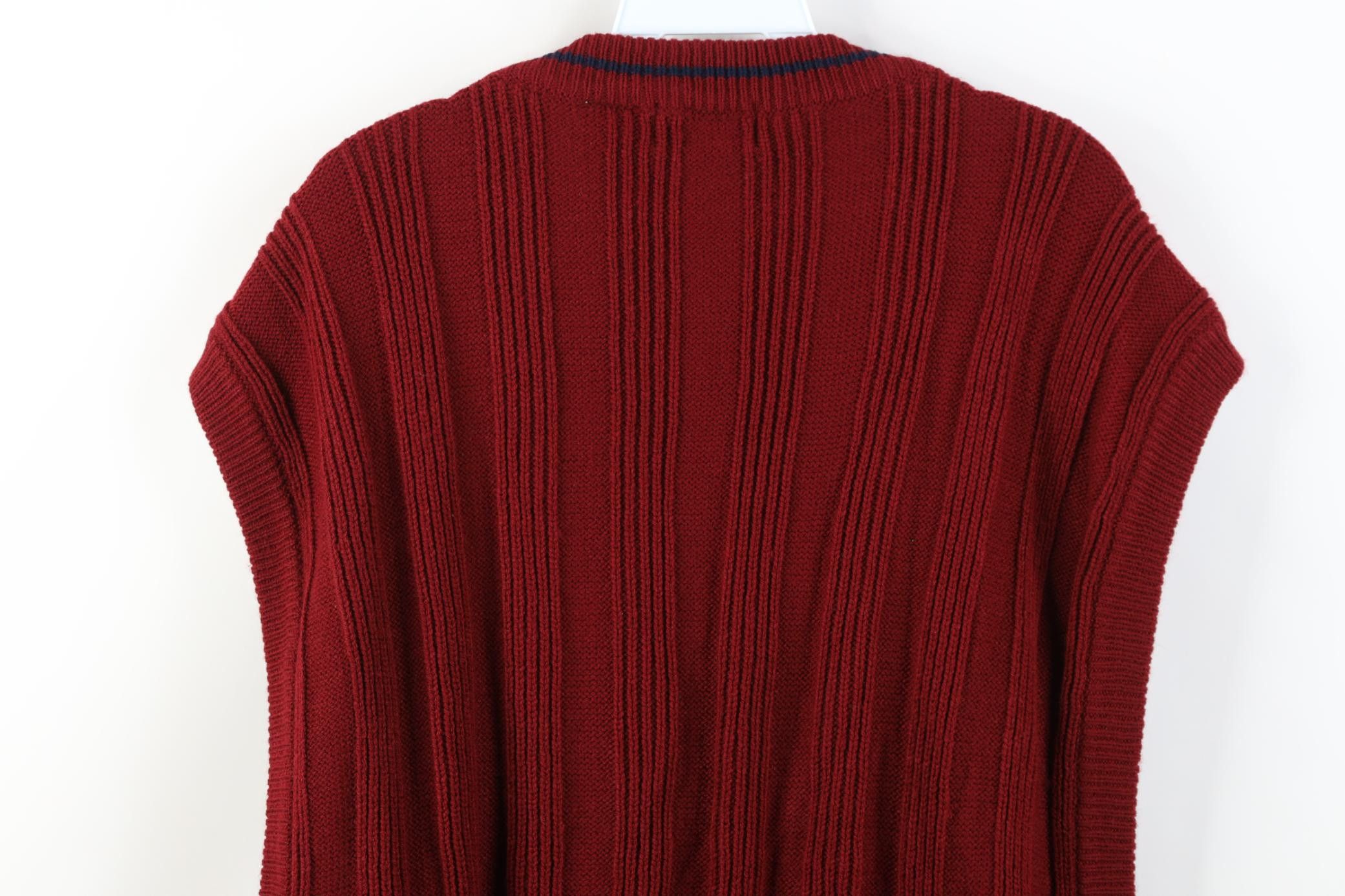 Vintage Vintage 90s Streetwear Ribbed Knit Cardigan Sweater Vest Size US XL / EU 56 / 4 - 7 Thumbnail