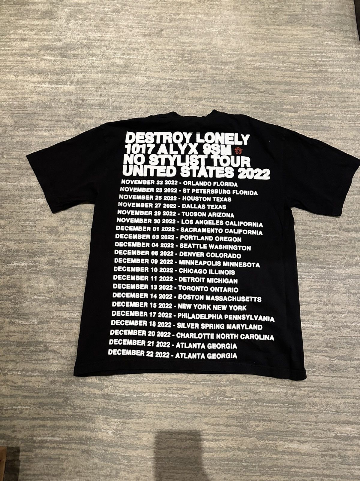 1017 ALYX 9SM × Destroy Lonely Destroy Lonely 1017 Alyx 9SM No Stylist Tour Tee Size US L / EU 52-54 / 3 - 2 Thumbnail