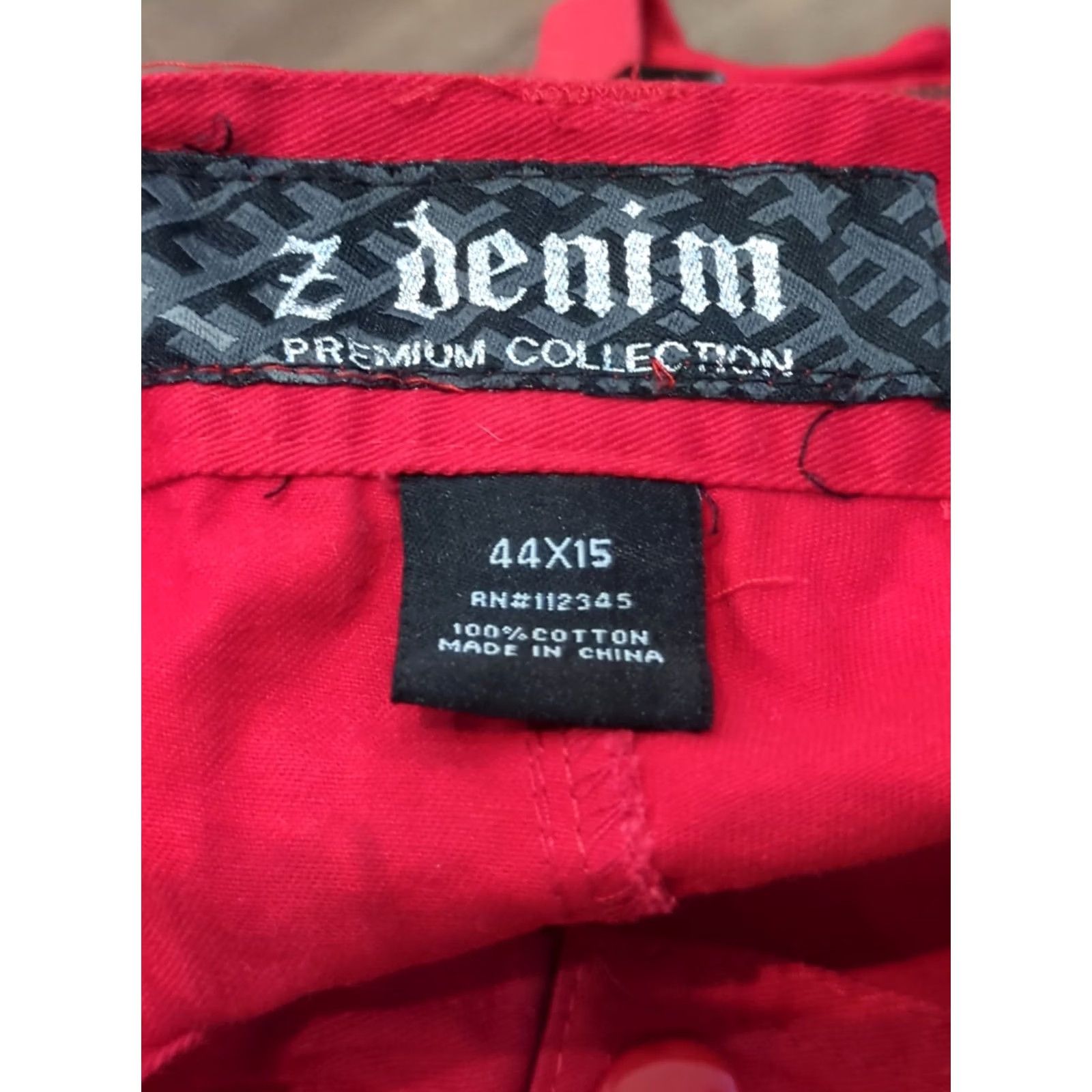 Vintage Z Denim Premium Collection Mens Bermuda Shorts 5-Pocket Red 44x15 Denim Cargo Bermuda Streetwear Y2K Hip Hop Mens Size US 44 / EU 60 - 2 Thumbnail