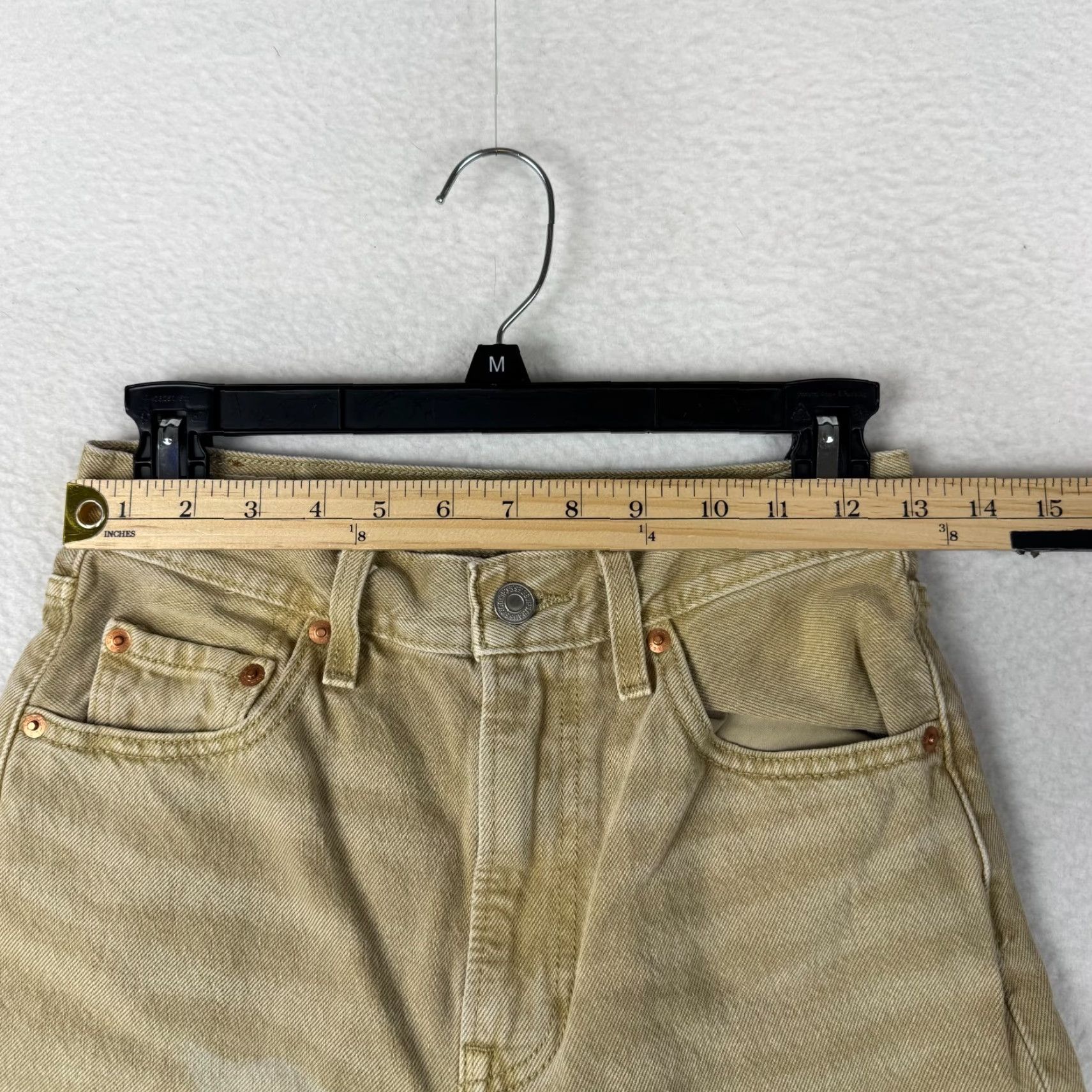 Levi's VINTAGE Levi's Premium Ribcage Wide Leg Jeans 25x32 Womens Beige Tan Denim 5-Pocket Wide-Leg Baggy Size 42" / US 20 - 5 Thumbnail