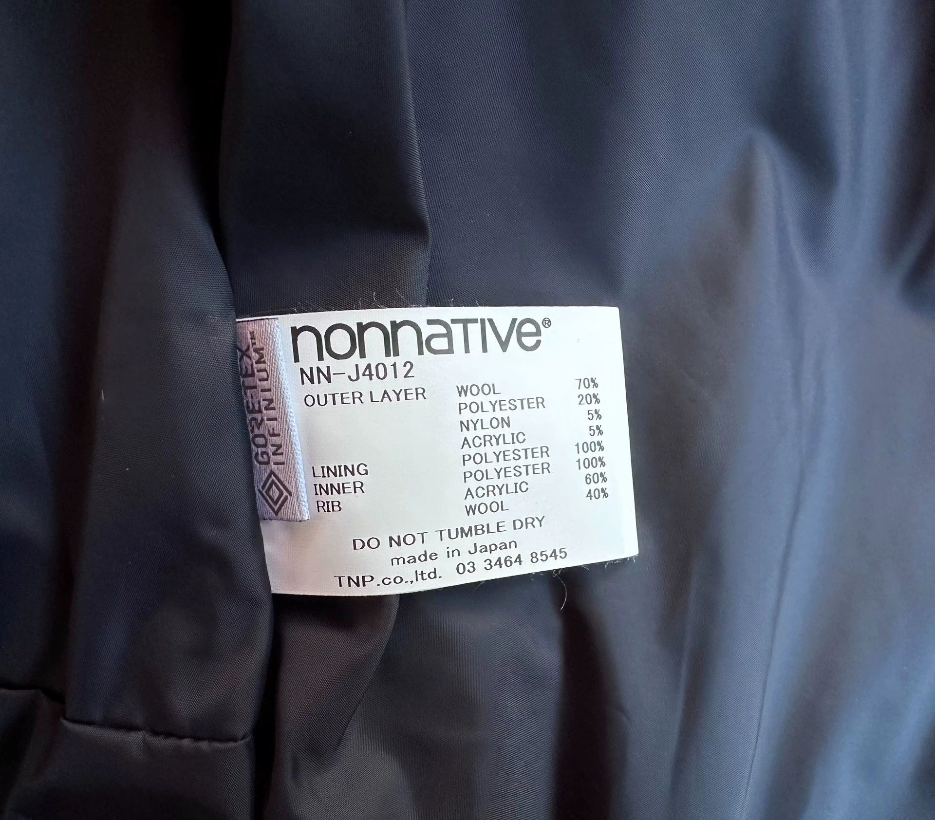 Nonnative nonnative 21AW RIDER BLOUSON GORE-TEX INFINIUM WOOL 4 Size US XL / EU 56 / 4 - 6 Thumbnail