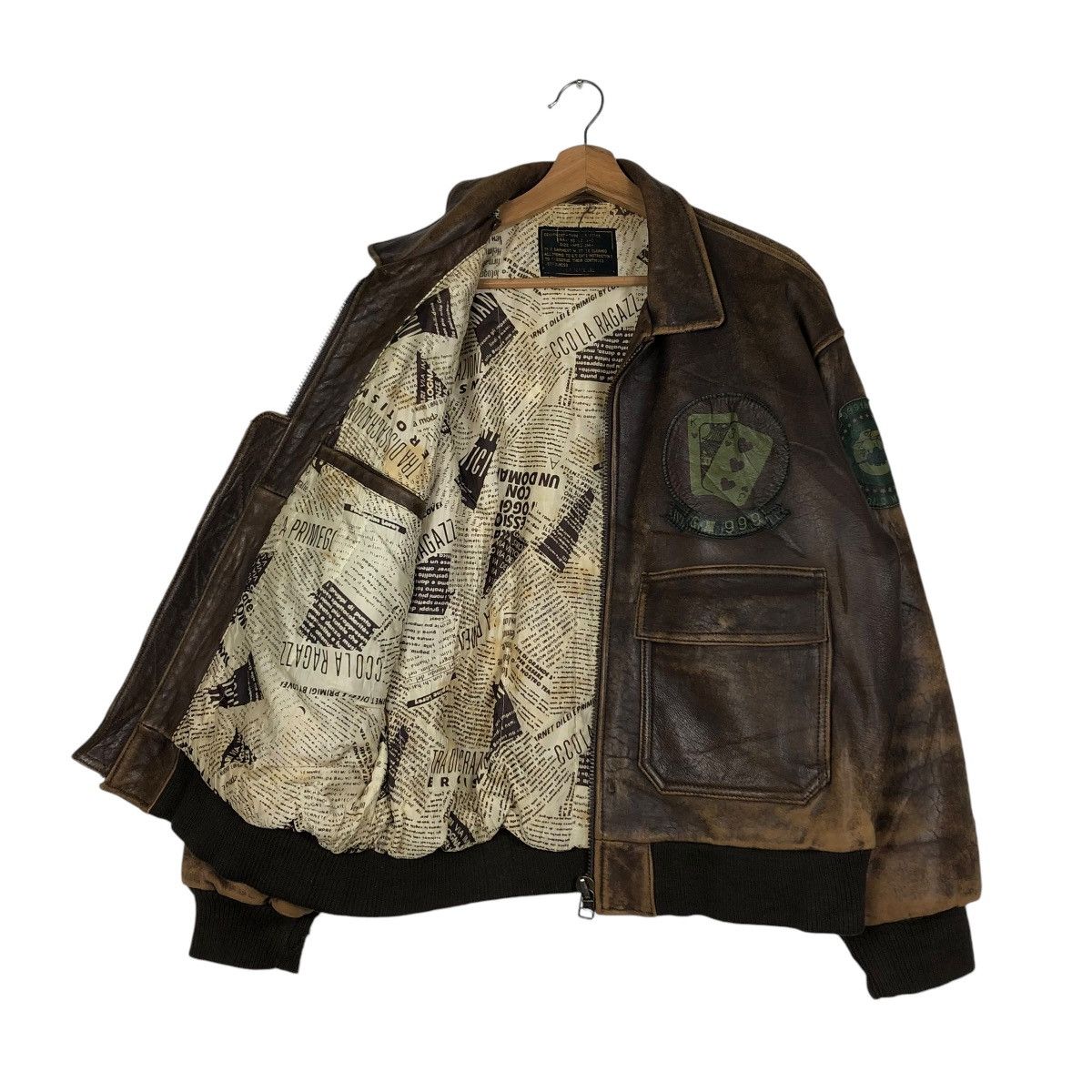 Vintage 🔥VINTAGE LEATHER JACKET AIR FORCE MILITARY BUZZ RICKSONS Size US M / EU 48-50 / 2 - 15 Thumbnail