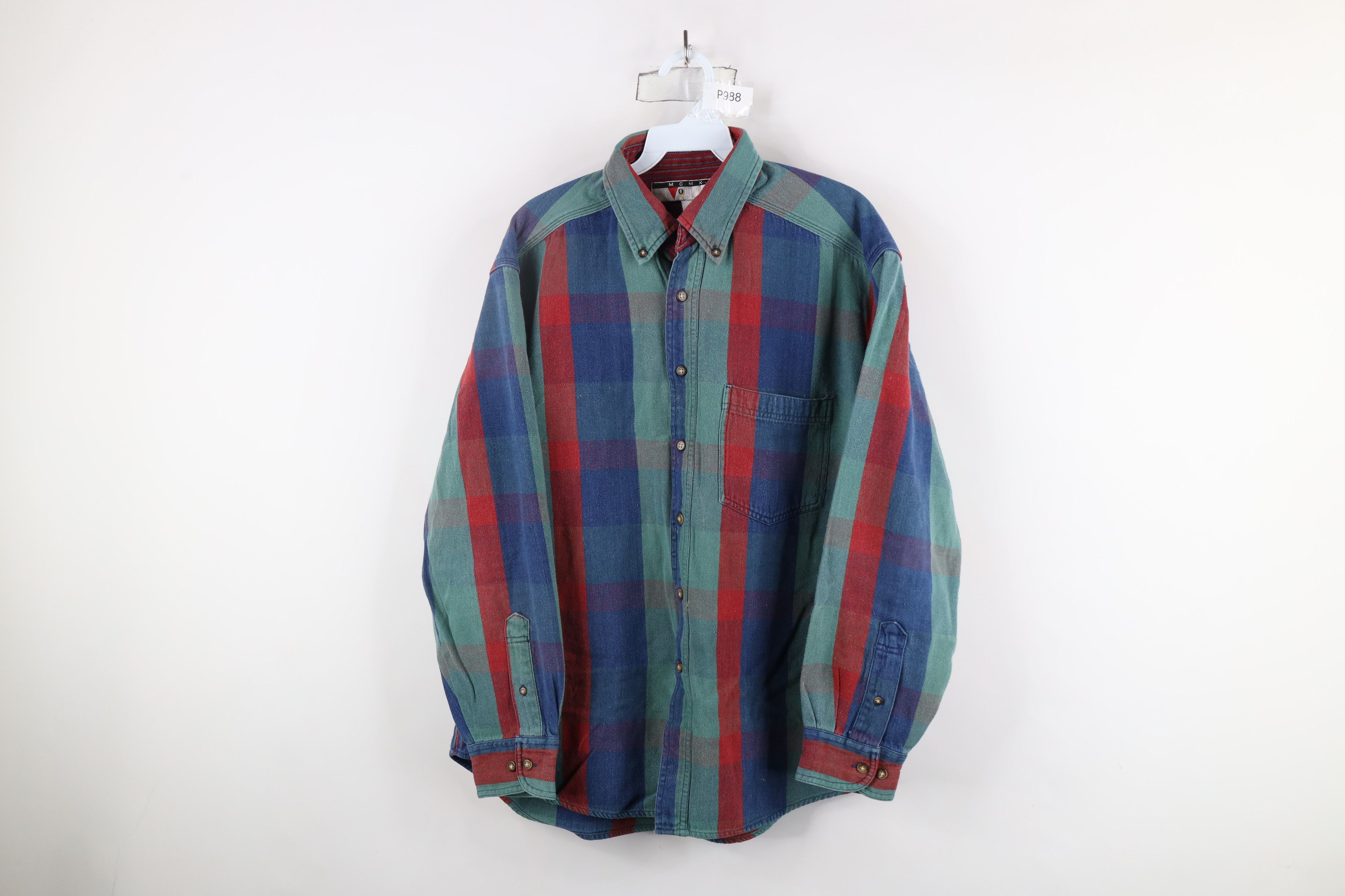Vintage Vintage 90s Streetwear Plaid Flannel Button Down Shirt Size US L / EU 52-54 / 3 - 1 Thumbnail