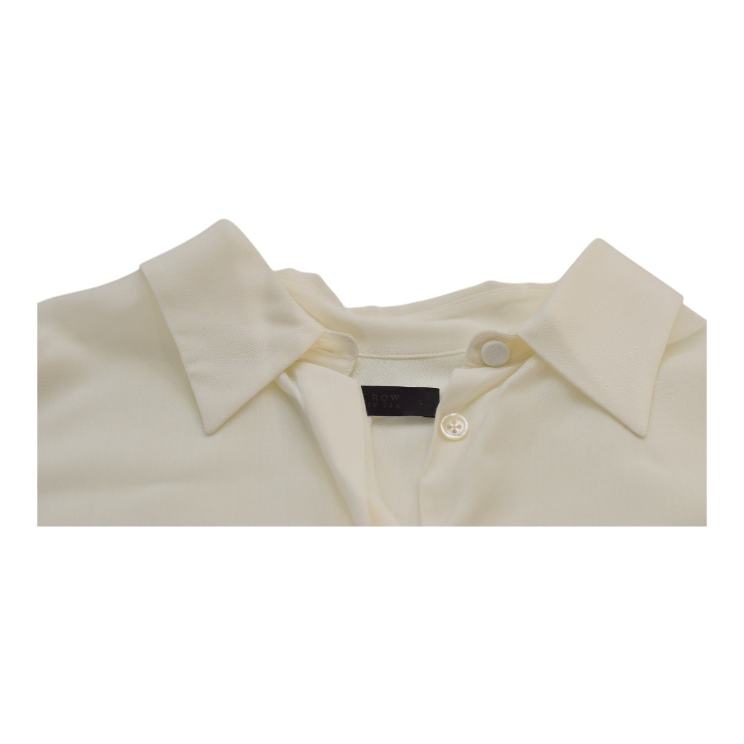 The Row The Row CARLTON White Sheer Viscose Oversized Blouse Size L / US 10 / IT 46 - 3 Thumbnail