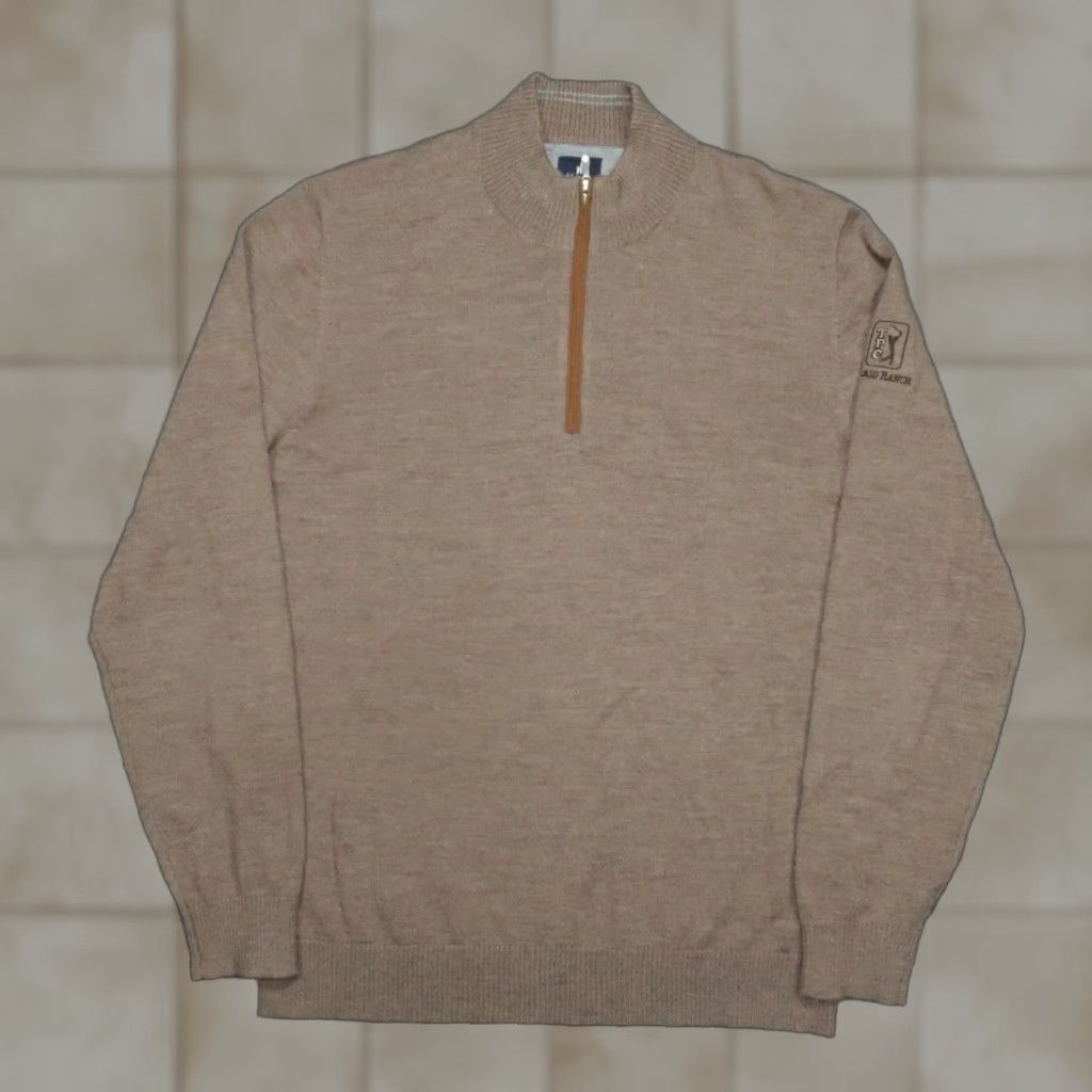 johnnie-O Johnnie O Sweater Men M Walnut Raynor Merino Wool 1/4 Zip TPC Craig Ranch Size US M / EU 48-50 / 2 - 1 Thumbnail