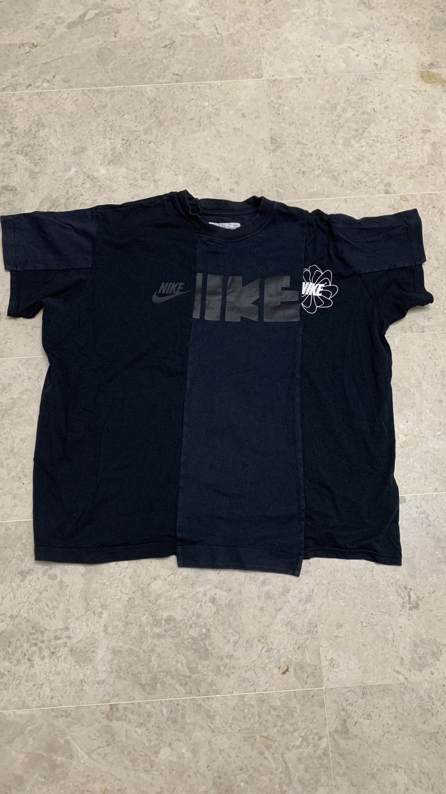 Nike Rare Nike x Sacai reconstructed tee | Grailed