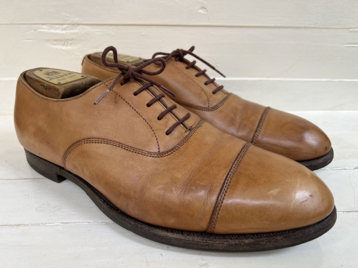 Crockett & Jones Crockett Jones Handgrade Brown leather Cap Toe Oxford Shoes Size US 10 / EU 43 - 1 Thumbnail