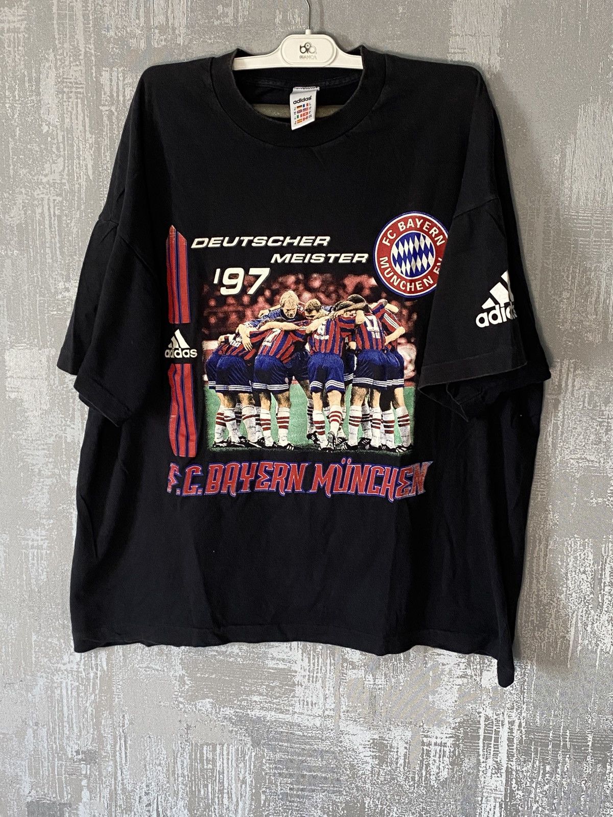 Adidas Vintage Bayern Munich Fc Adidas 1997 Double-sides Tshirt Size US XL / EU 56 / 4 - 1 Thumbnail