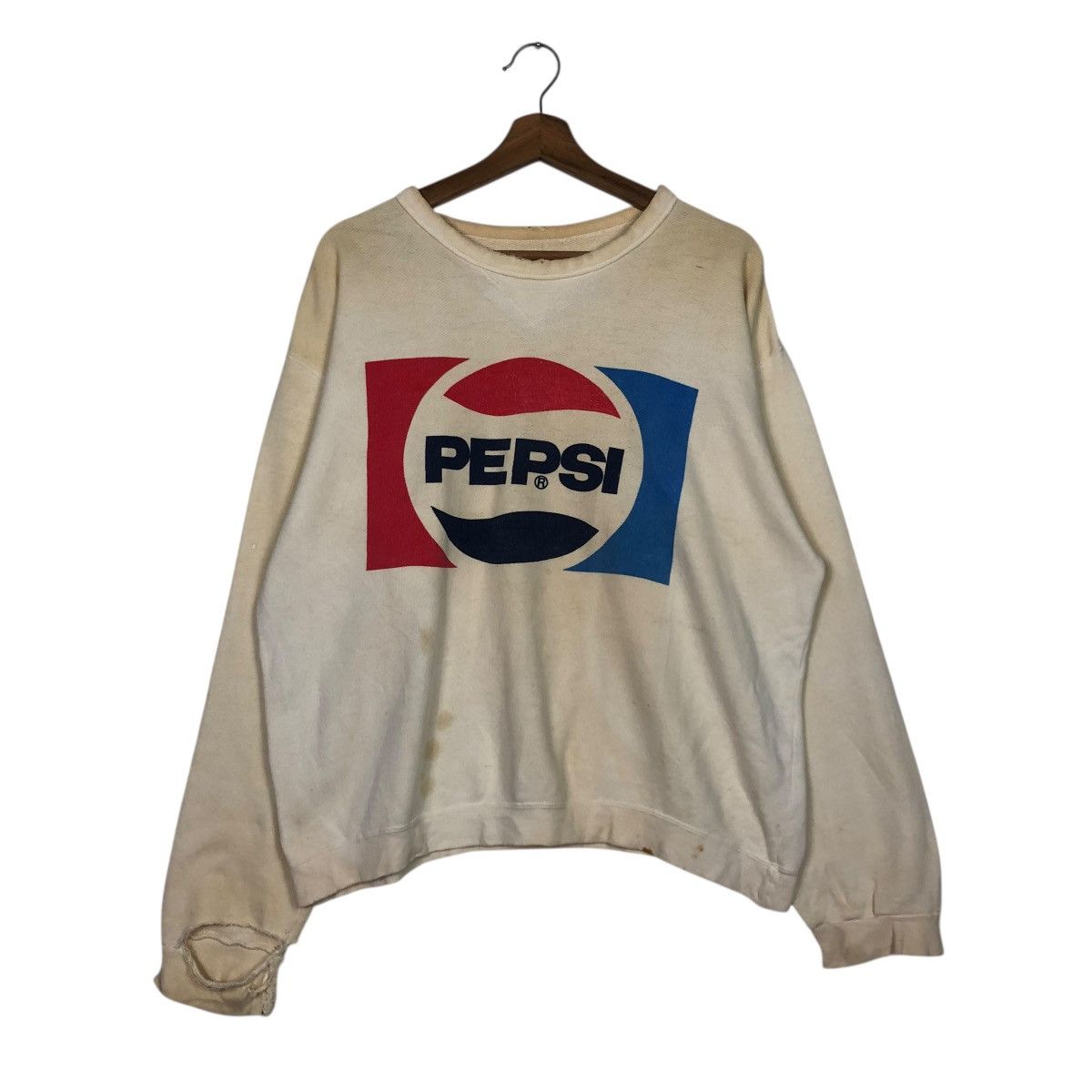 Vintage 🔥VINTAGE SWEATSHIRT CREWNECK DISTRESSED PEPSI BIG LOGO Size US L / EU 52-54 / 3 - 3 Thumbnail