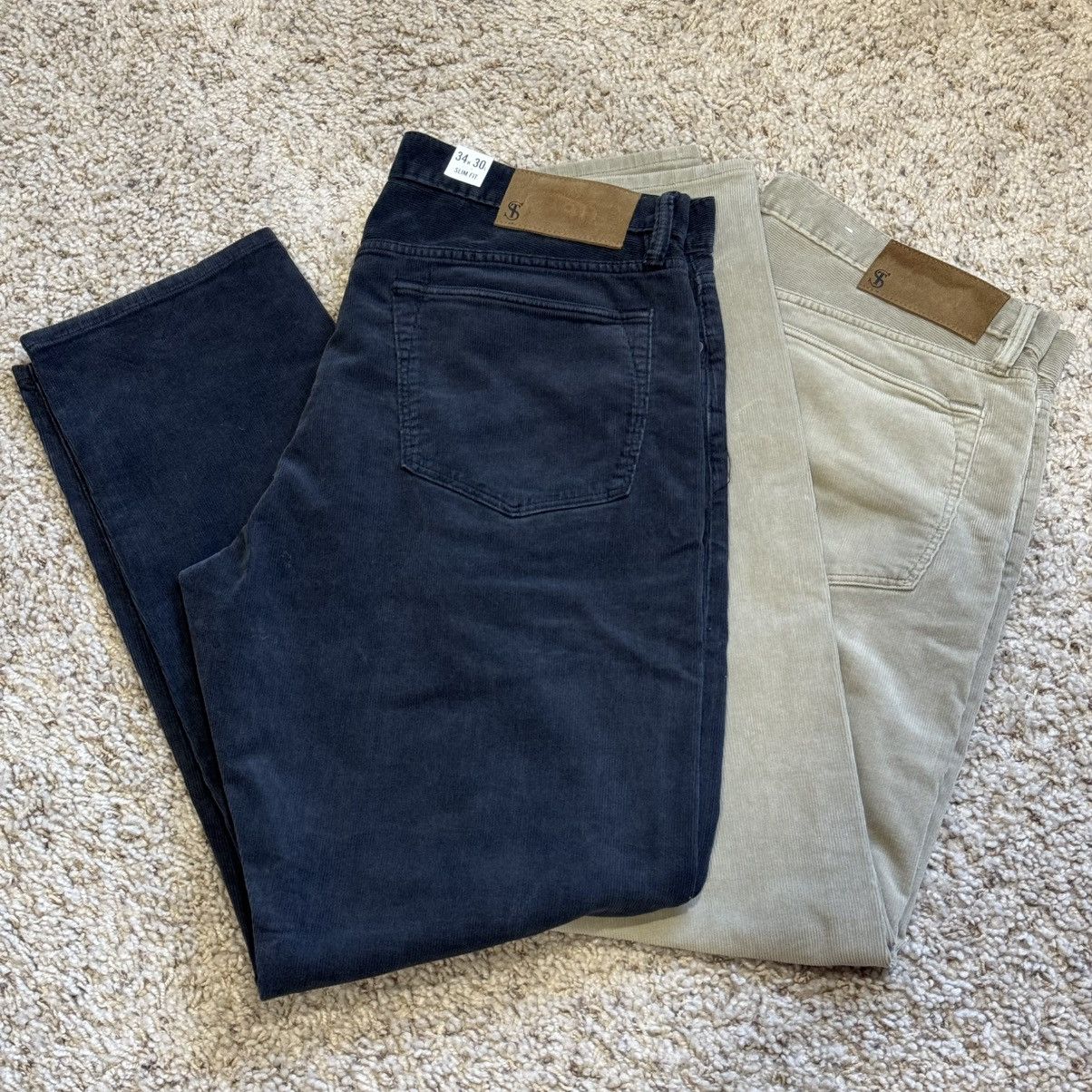 Todd Snyder Todd Snyder Corduroy Pants Slim Fit 34 x 30 Navy Tan $178 Size US 34 / EU 50 - 1 Thumbnail