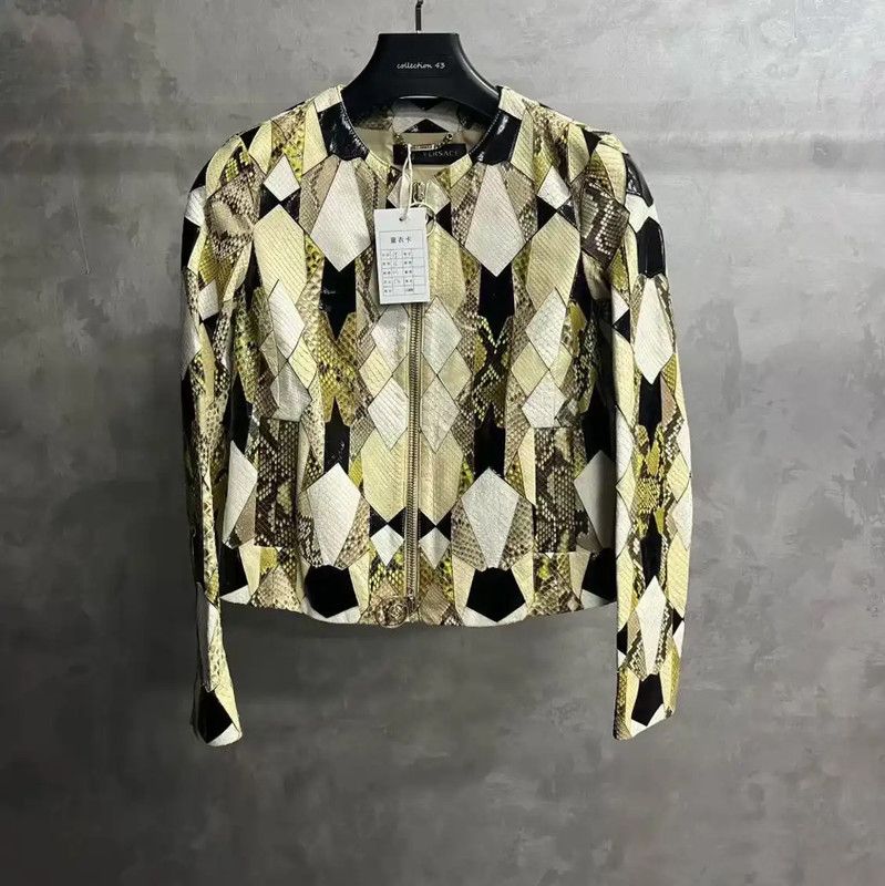 Versace Versace Multicolor Leather Women's Jacket 0089 Size S / US 4 / IT 40 - 1 Thumbnail