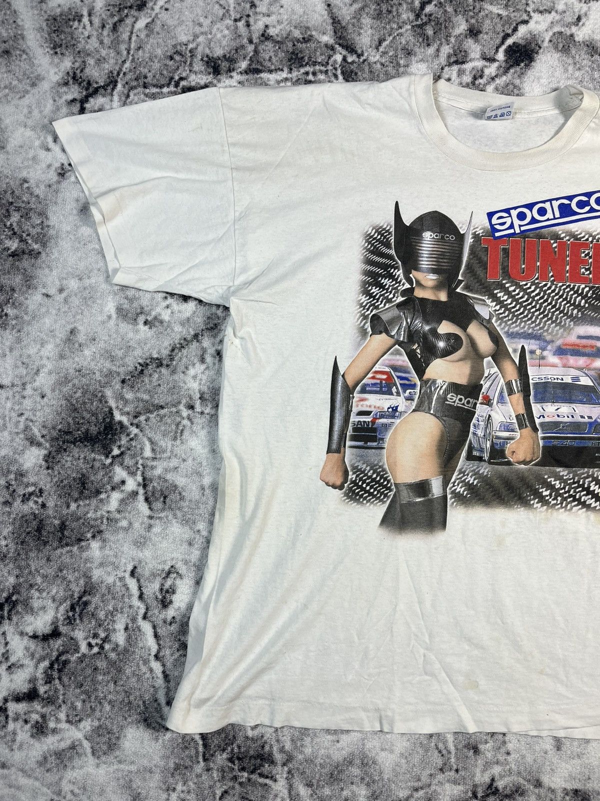 Vintage Vintage 90s Sparco T Shirt Pornstar Size US XXL / EU 58 / 5 - 2 Thumbnail