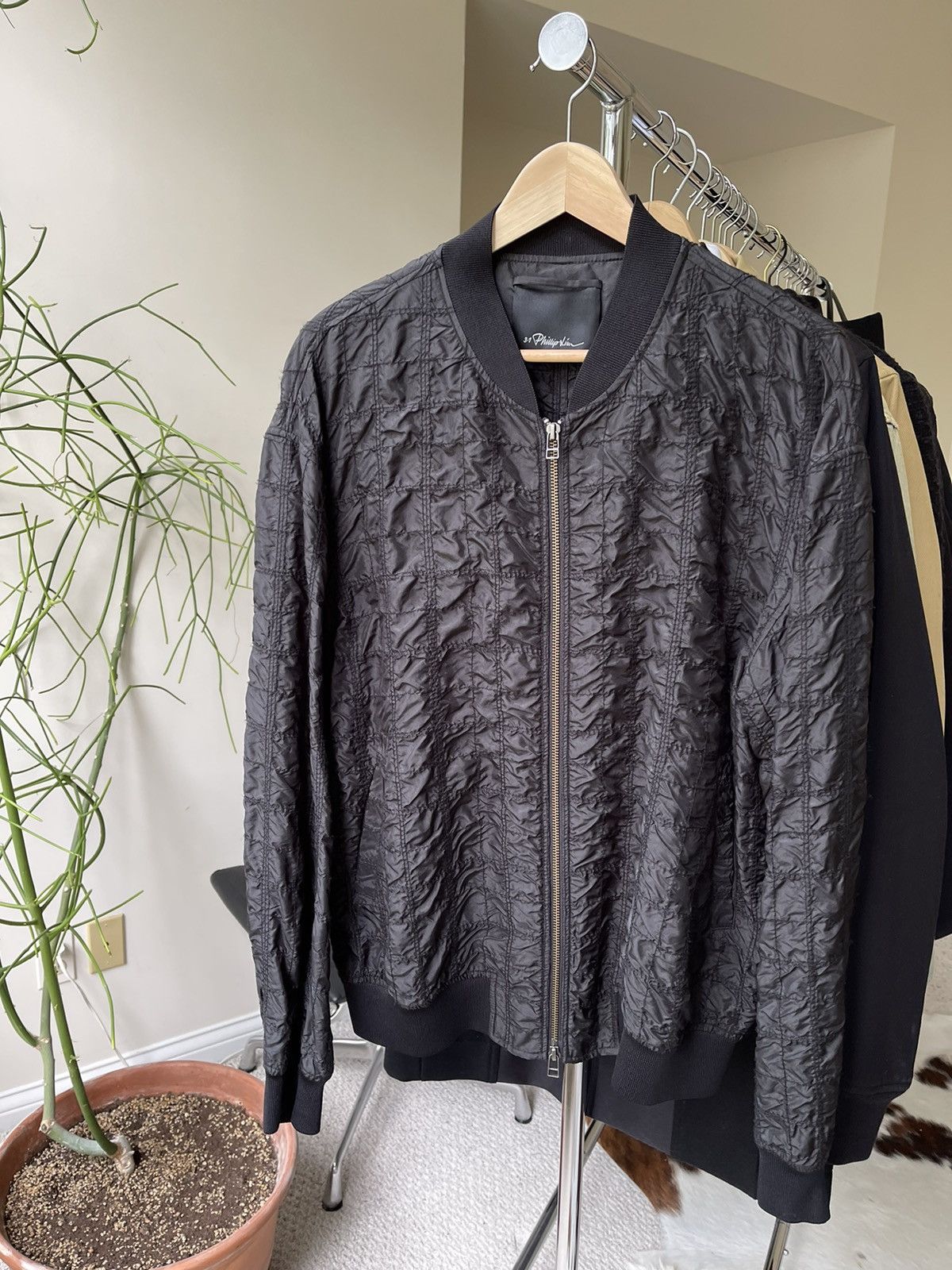 美品3.1 Phillip Lim フラワー刺繍 ジャケット 3.1 Phillip Lim - Midnight Floral Loop Embroidery Loose Fit