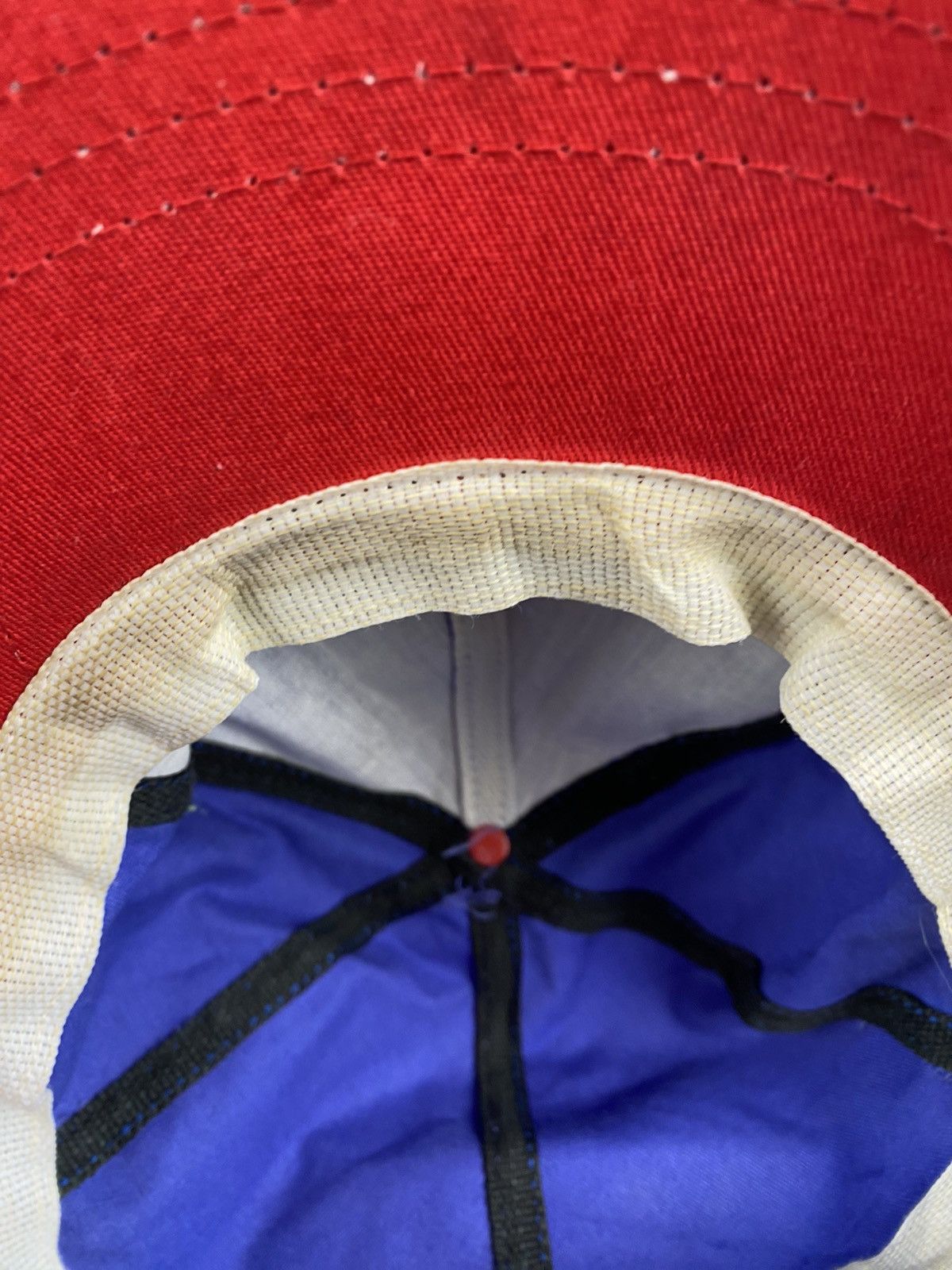 MLB VINTAGE Atlanta Braves Hat Cap Blue Red Baseball Men 90s Size ONE SIZE - 6 Thumbnail