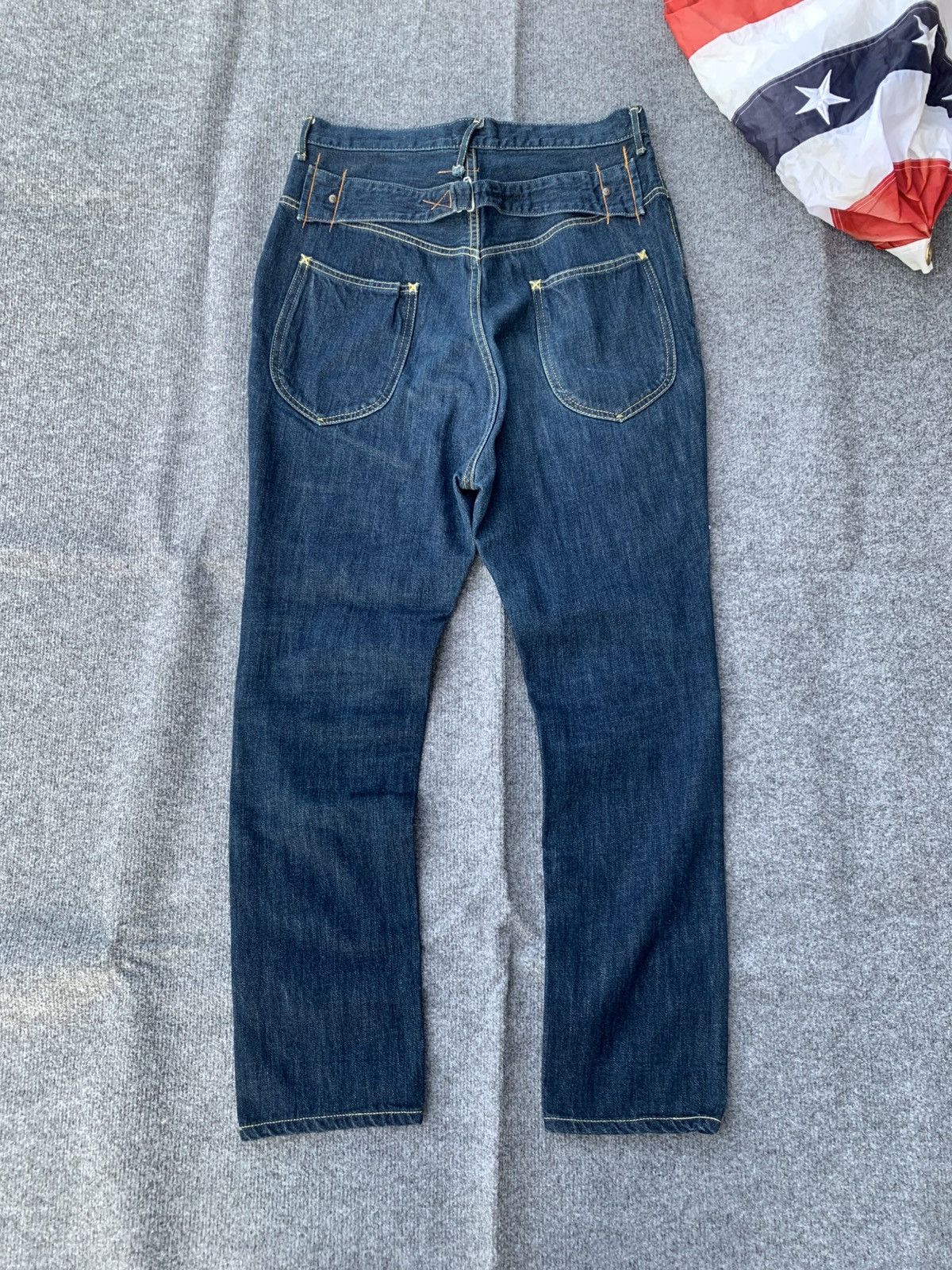 Kapital KAPITAL Indigo Denim Patchwork Kountry Cinch Back Pants Size US 30 / EU 46 - 4 Thumbnail