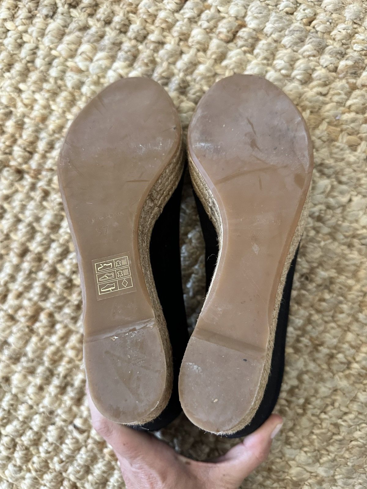 Tory Burch TORY BURCH Black Majorca Wedges Size 37 US 7 Size US 7 / IT 37 - 8 Thumbnail