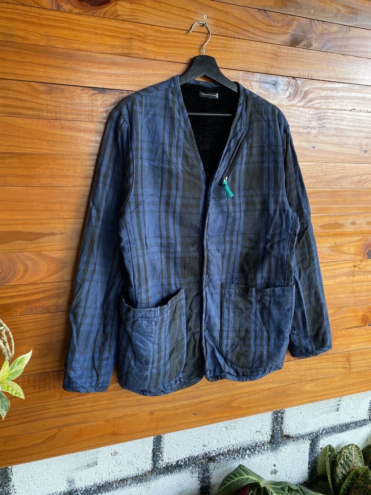 Japanese Brand Tokyo Hemp Connection Blue Plaid Lined Jacket Avant Garde Size US M / EU 48-50 / 2 - 5 Thumbnail