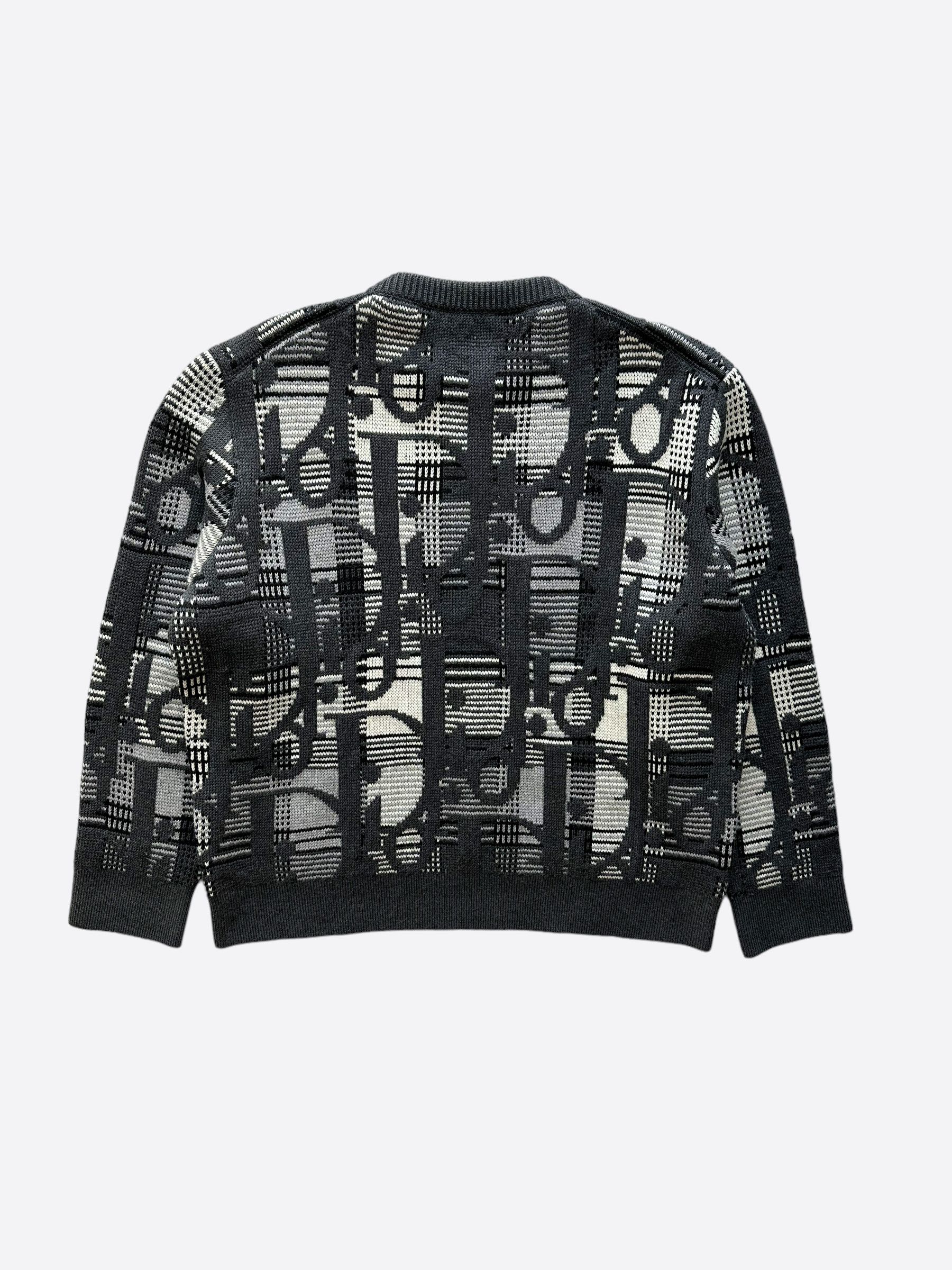 Dior Dior Black & Grey Oblique Knit Sweater Size US XL / EU 56 / 4 - 2 Thumbnail