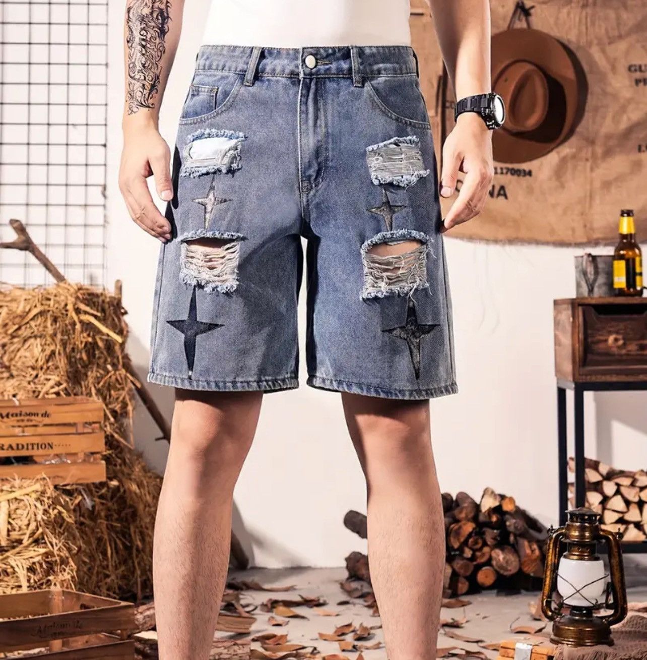 Other Ripped Denim shorts Size US 44 / EU 60 - 1 Thumbnail
