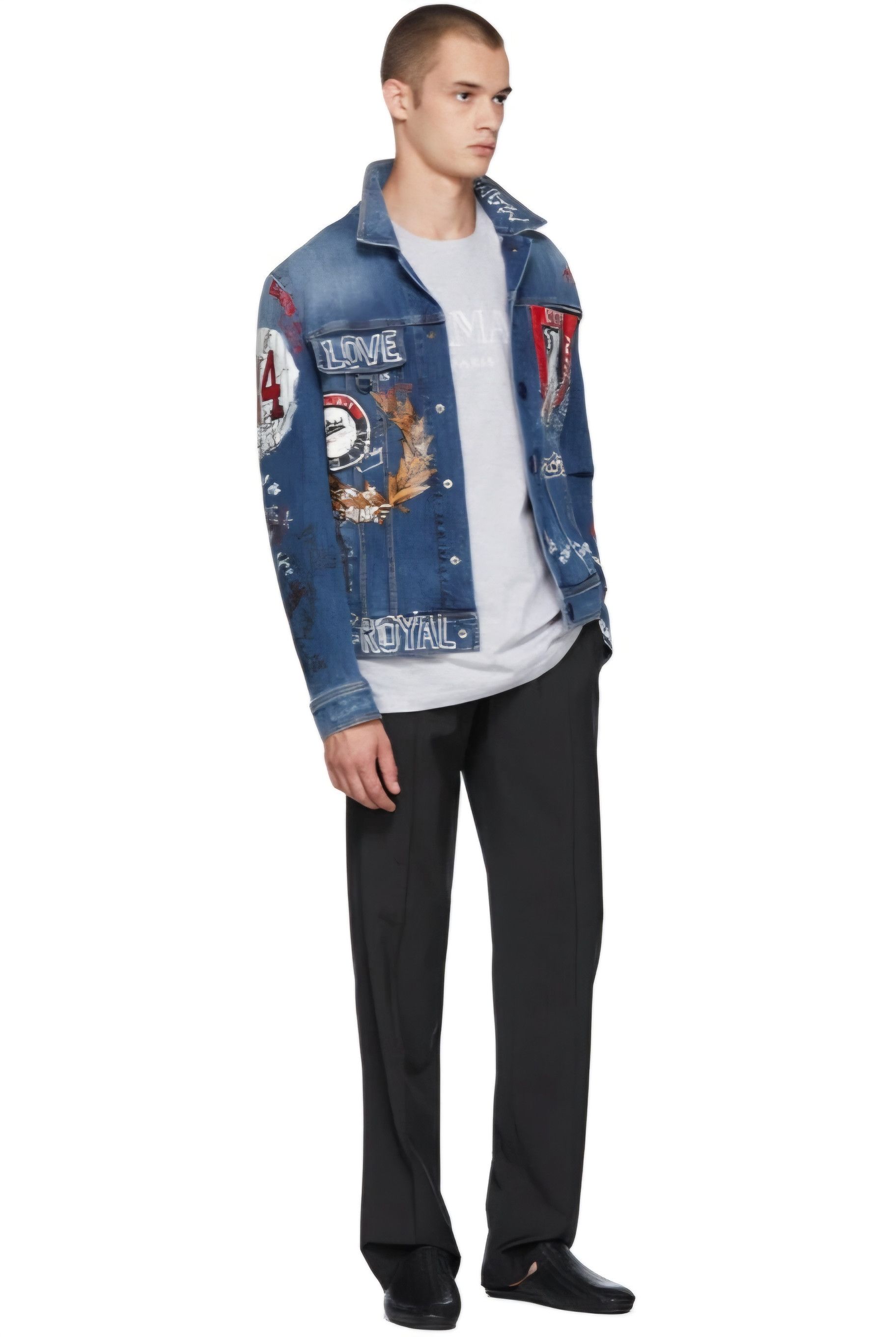 Dolce & Gabbana Dolce And Gabbana Blue Denim Drawing Jacket 48 Size!!! Size US M / EU 48-50 / 2 - 3 Thumbnail