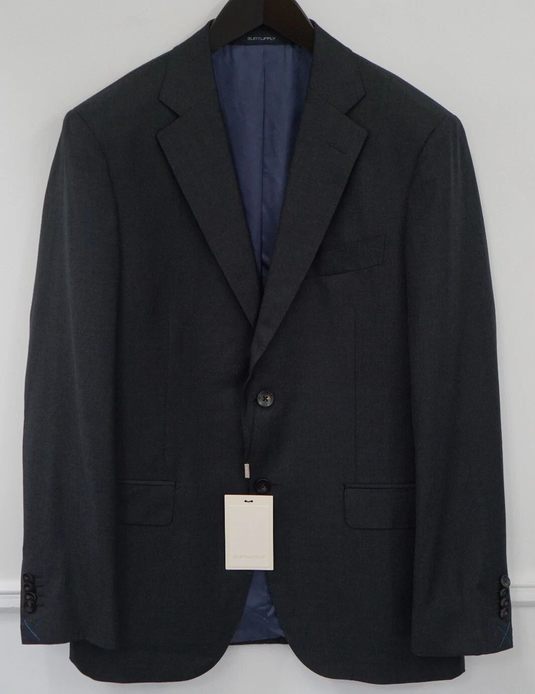 Suitsupply Men Suitsupply Blazer Napoli Charcoal Grey REDA Wool UK/US48 Size 48R - 1 Thumbnail