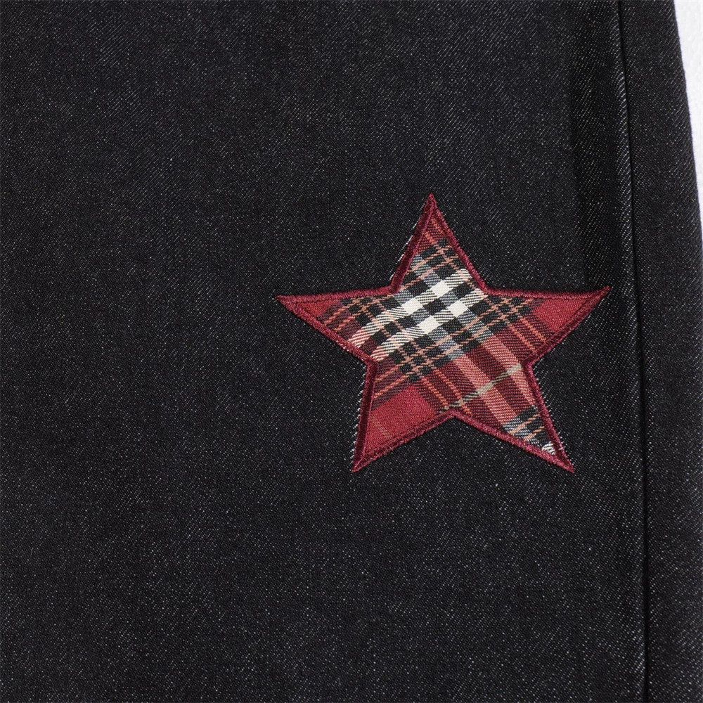 Jean Men's high street embroidered star loose scimitar jeans Size US 32 / EU 48 - 4 Thumbnail