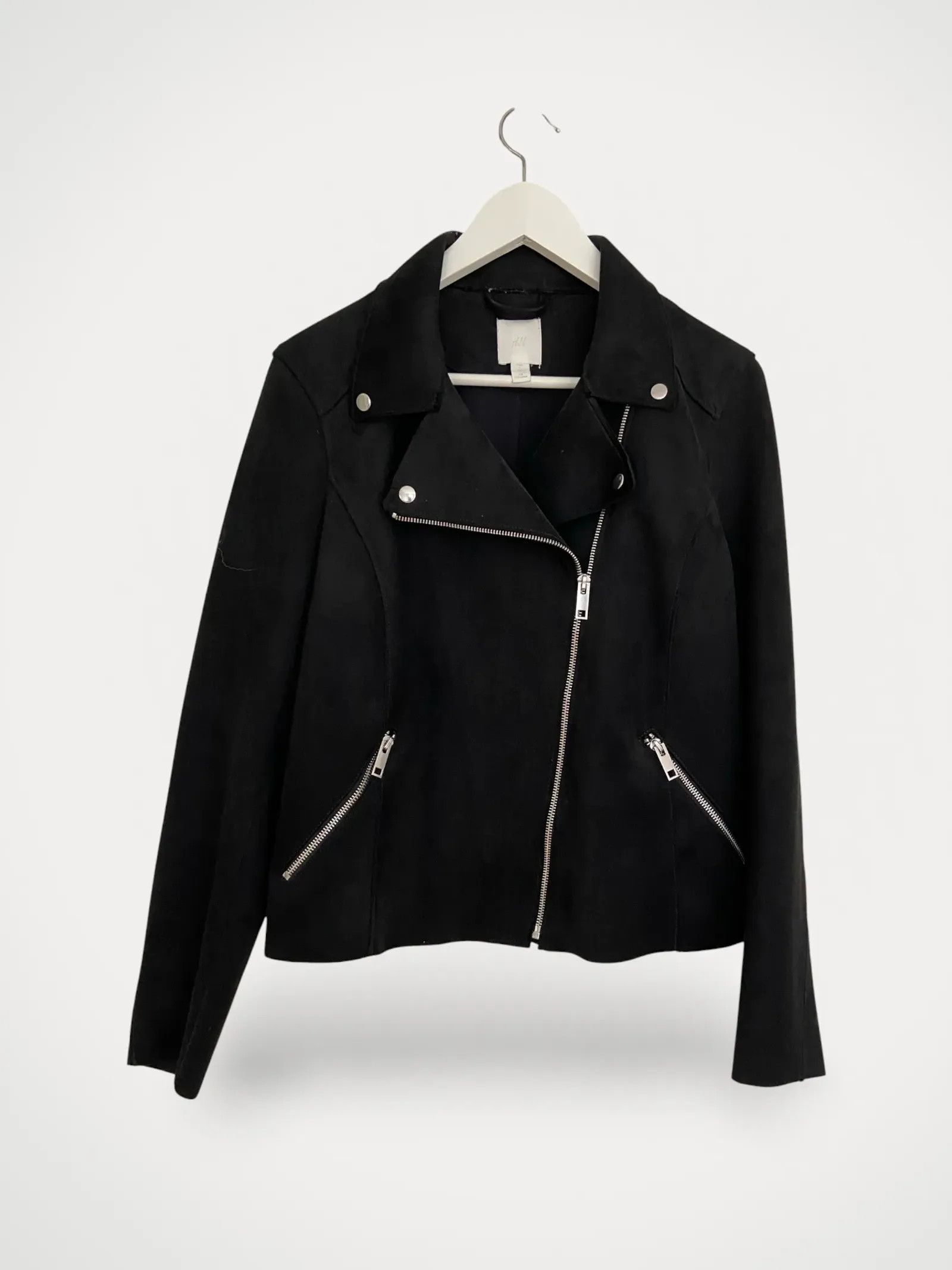 H&M H&M Svart inomhusjacka ser ut som mocka Jacket Size L / US 10 / IT 46 - 1 Thumbnail