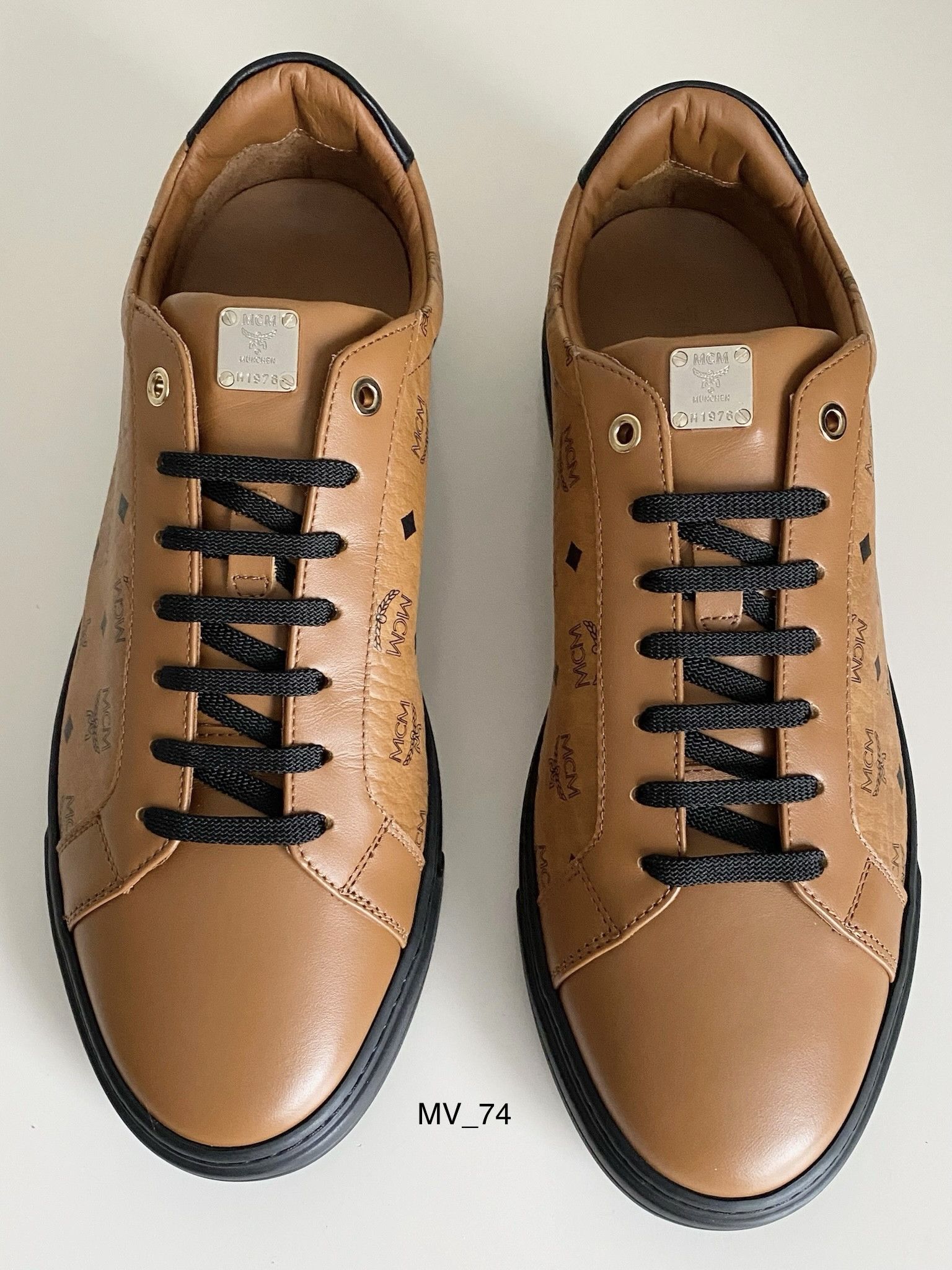 MCM MCM Cognac Visetos Leather Sneakers - Sz EU 44 / US 11 - NIB Size US 11 / EU 44 - 6 Thumbnail