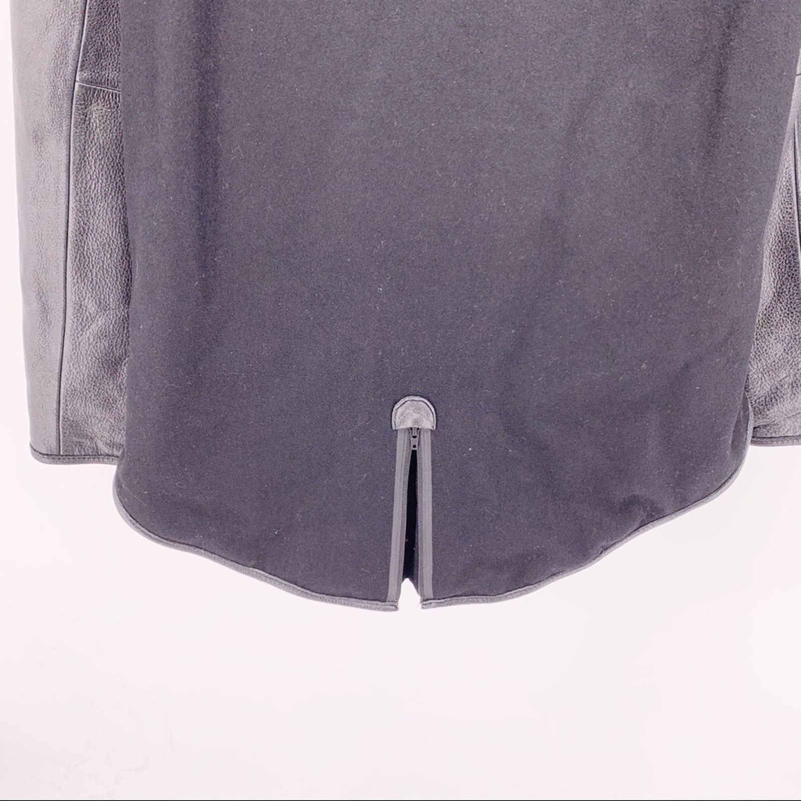 Nike Nike Sample Black Leather High Low Zip Up Jacket Size M / US 6-8 / IT 42-44 - 6 Thumbnail