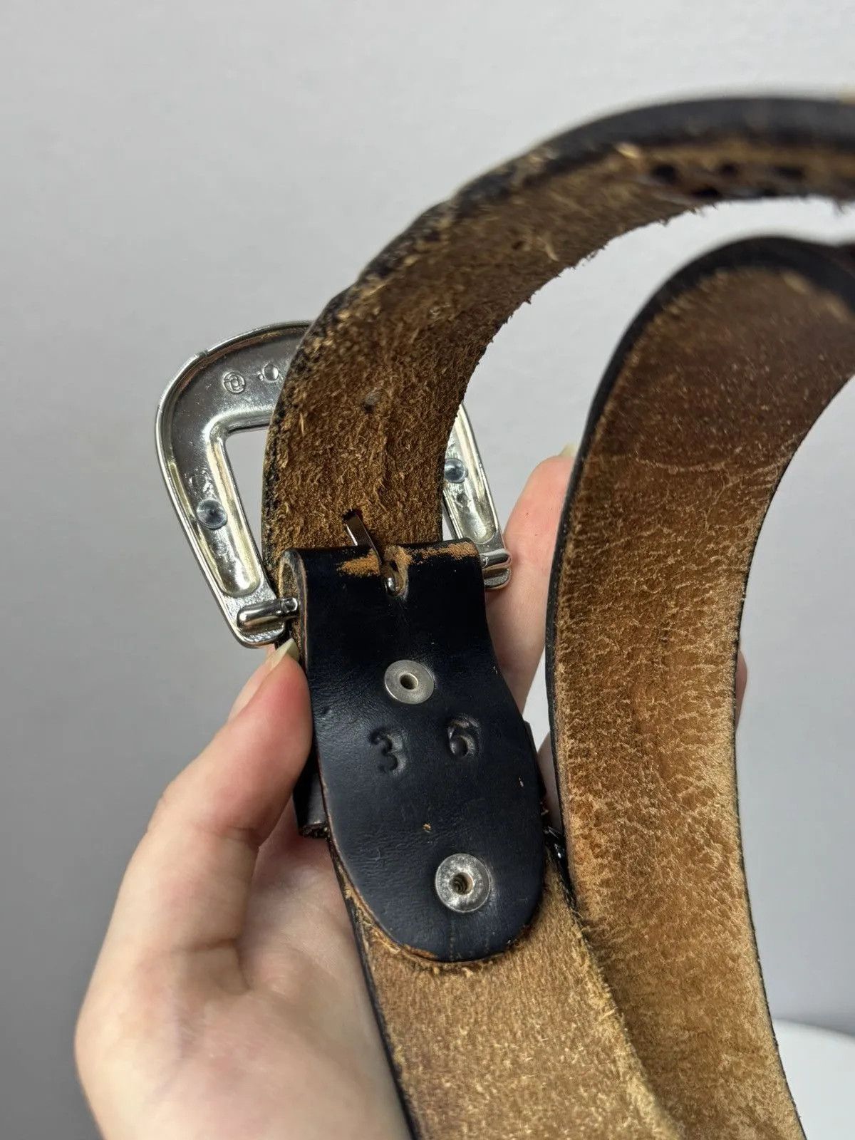Harley Davidson Vintage 90s Japan Leather Black Belt Hysteric Glamour Style Size ONE SIZE - 10 Thumbnail