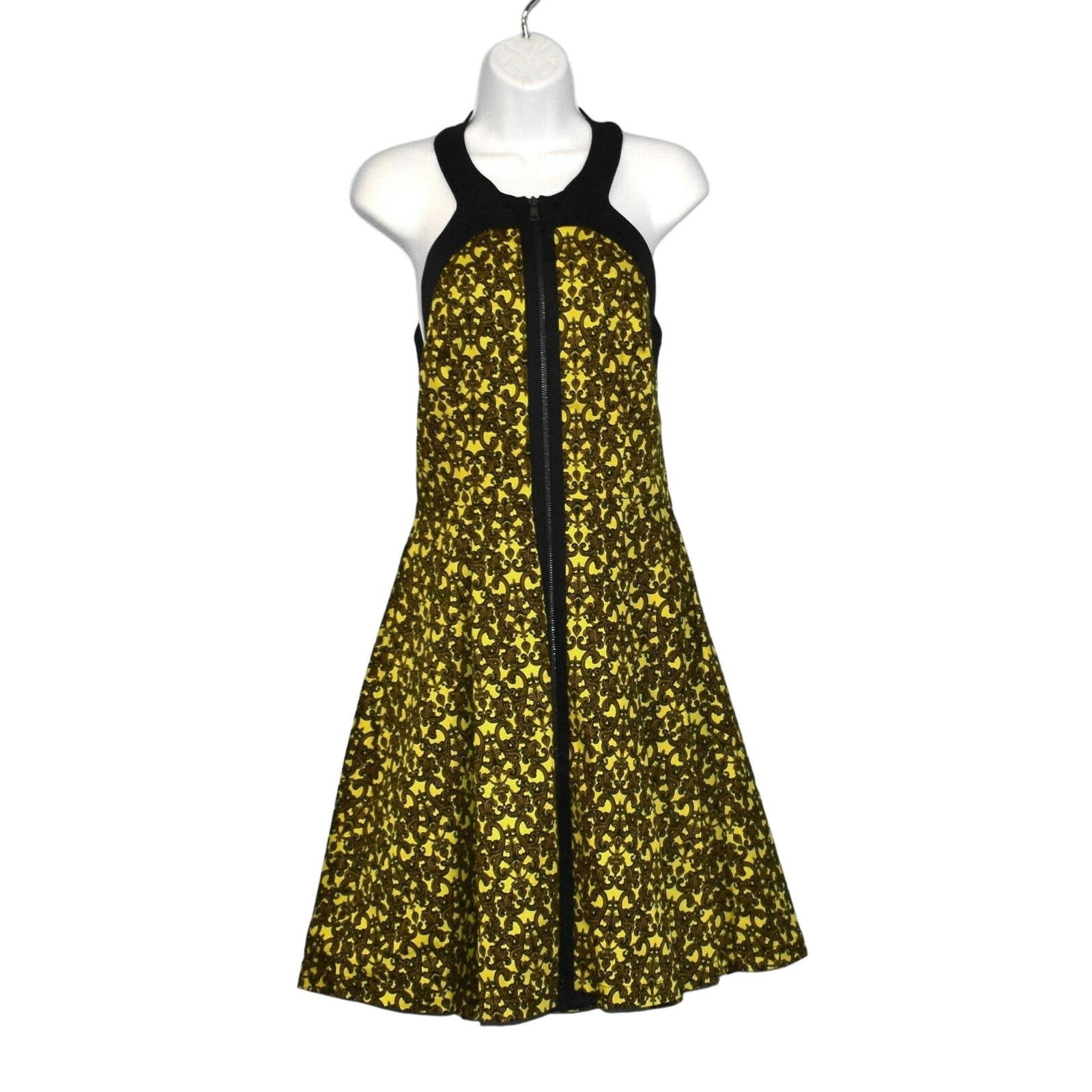 Robert Rodriguez ROBERT RODRIGUEZ Fit Flare Pleated Filigree Print Dress Sz 6 Size M / US 6-8 / IT 42-44 - 3 Thumbnail