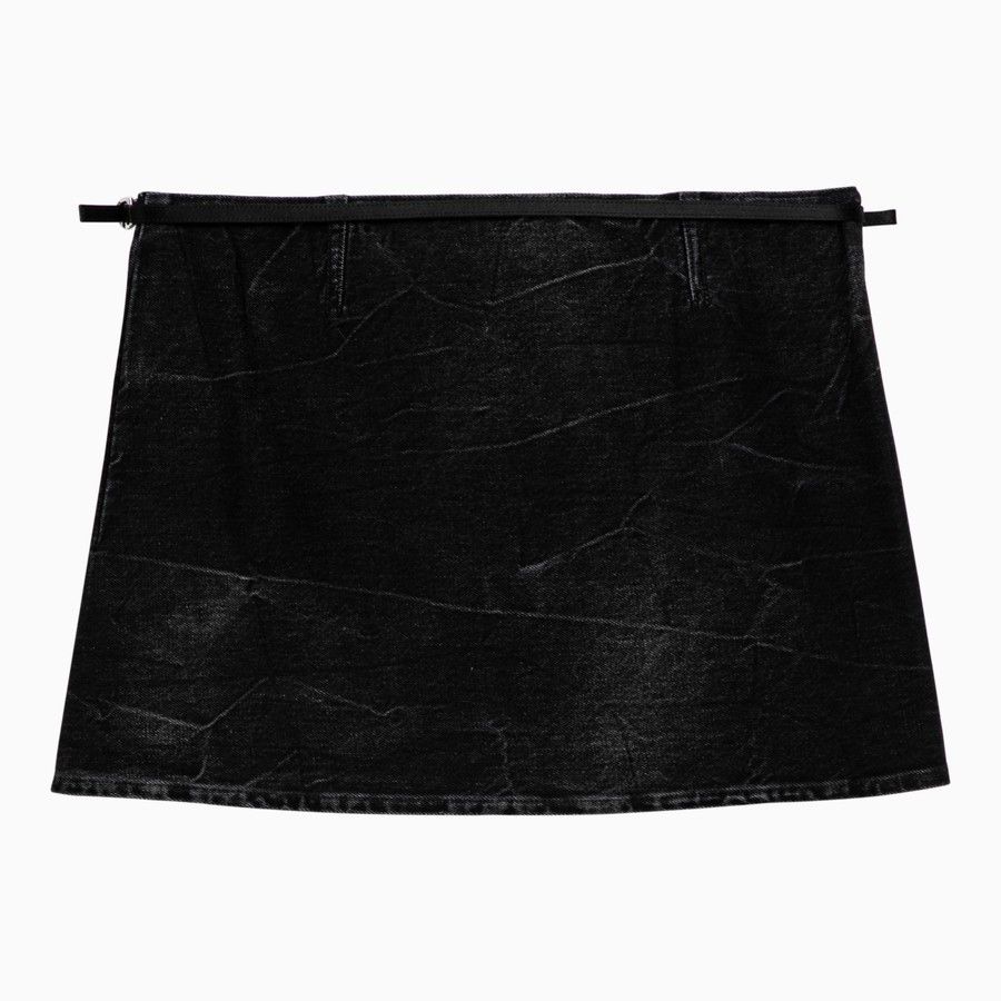 Givenchy o1d2blof0824 Denim Skirt in Black Size 27" / US 4 / IT 40 - 2 Thumbnail