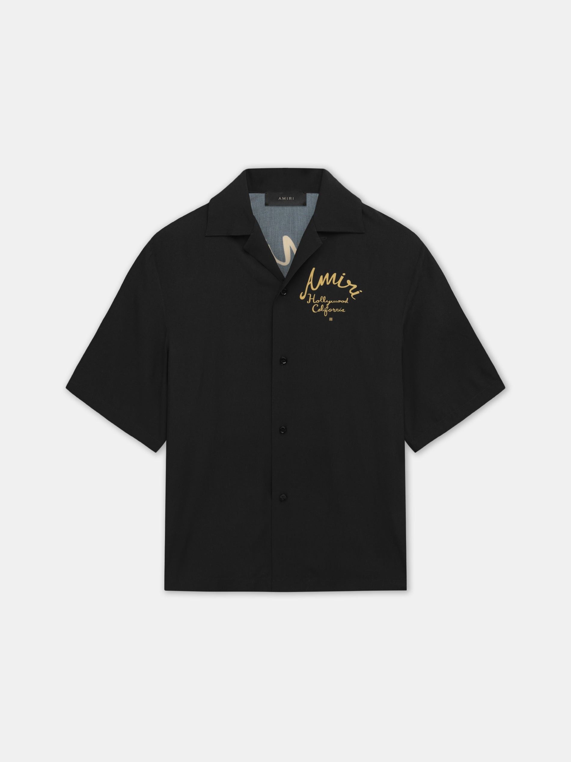 o1orln1025 Hollywood Camp Shirt in Black