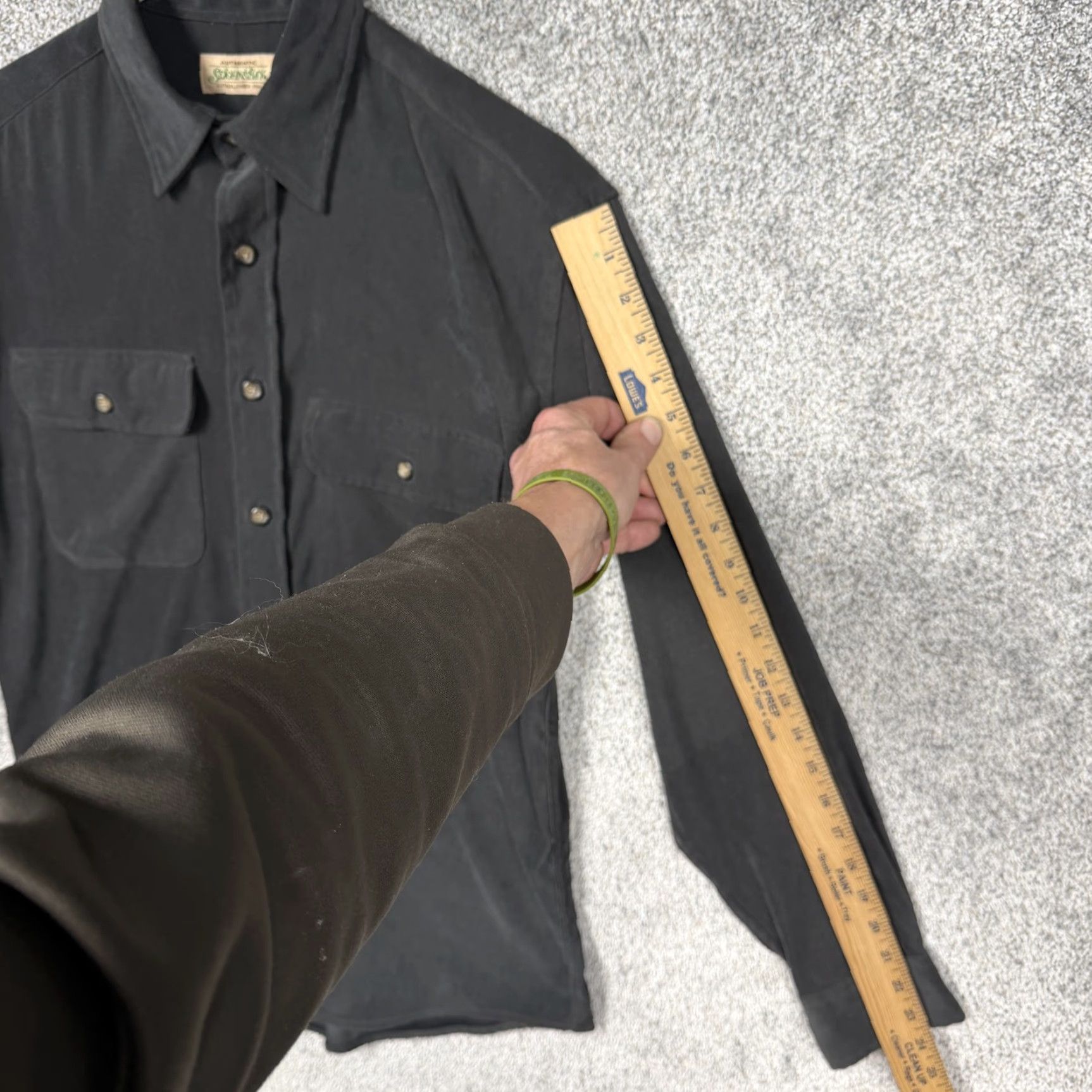 Vintage VINTAGE St. John's Bay Shirt Mens S Black Twill Button-Up Long Sleeve Casual Workwear Outdoor Cotton Spandex 1950s-2000s Size US S / EU 44-46 / 1 - 3 Thumbnail
