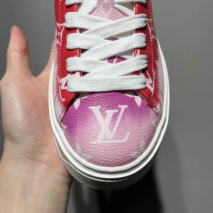 Louis Vuitton Louis Vuitton Red and White Casual Sneakers -2508 Size US 6 / IT 36 - 1 Thumbnail