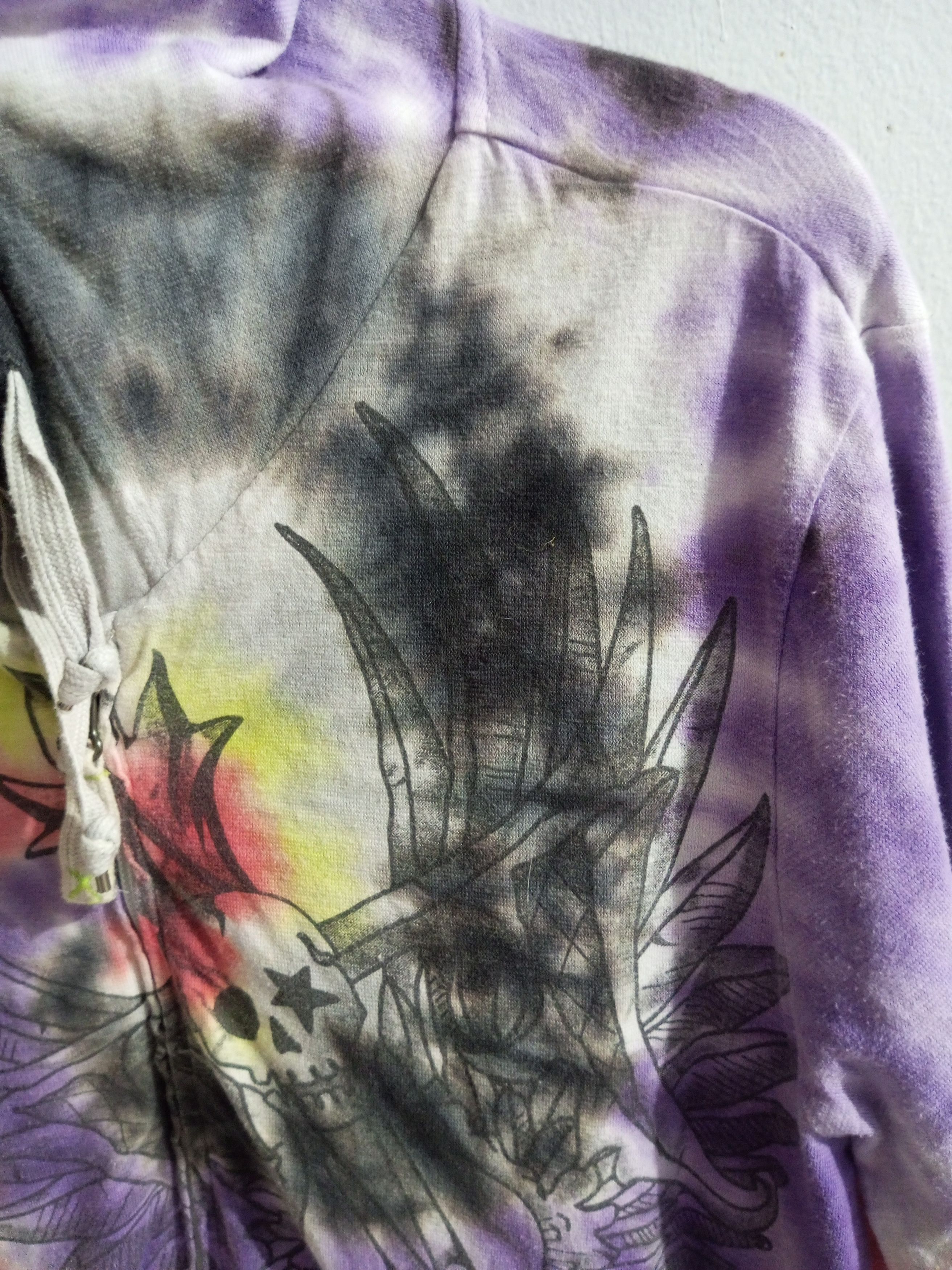 If Six Was Nine × Japanese Brand × Le Grande Bleu (L.G.B.) Vintage denim bar tie dye punk fur hoodie Size US L / EU 52-54 / 3 - 5 Thumbnail