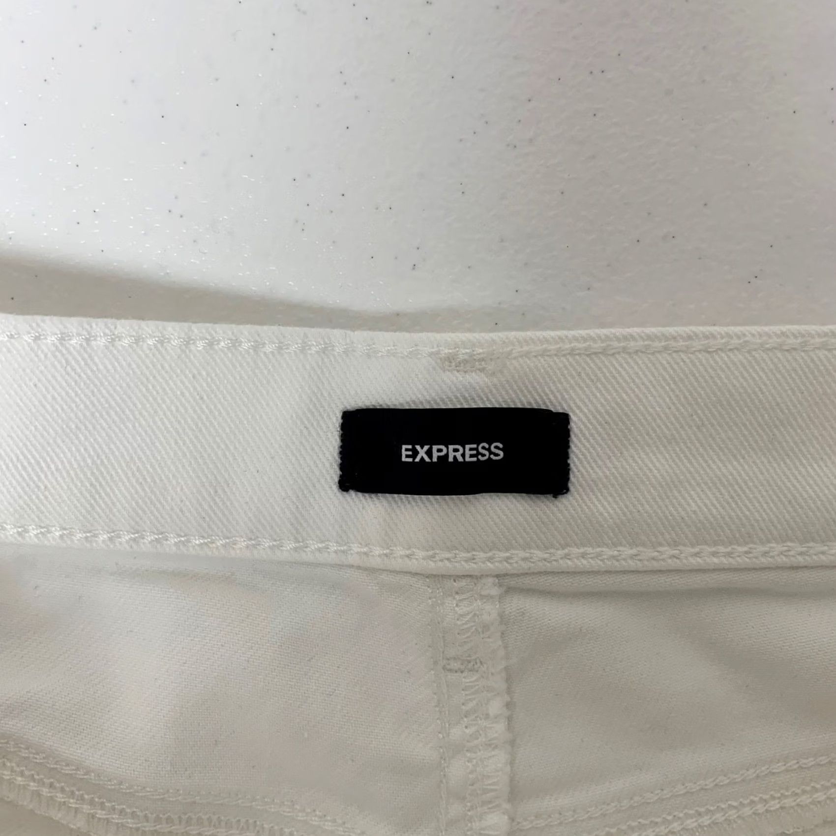 Express Express 70s Flare Jeans Womens 8S White Mid Rise Conscious Edit Stretch Denim Jeans Mens? Wait no Size 30" / US 8 / IT 44 - 5 Thumbnail